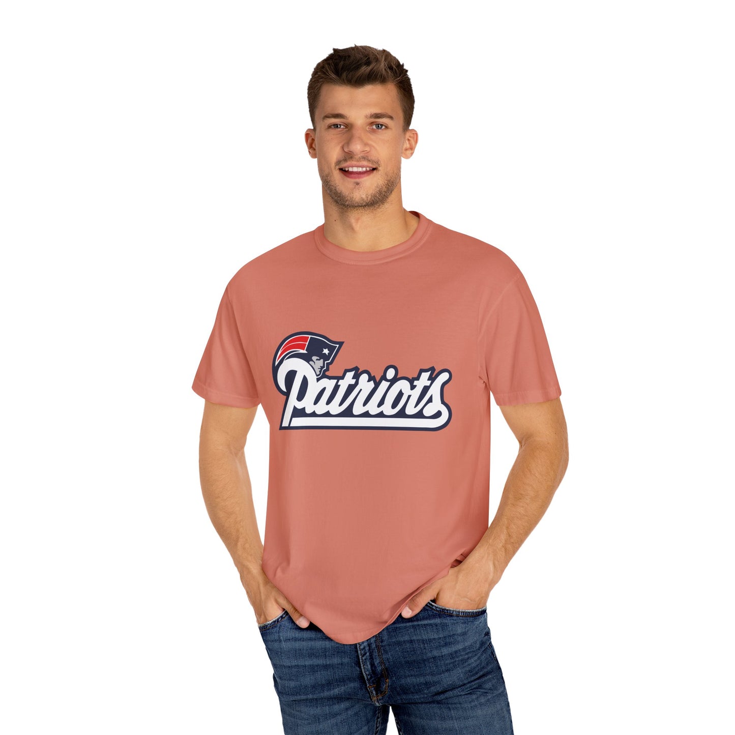 New England Patriots Fan Outfit Garment-Dyed T-Shirt – Premium Cotton Tee for Customization