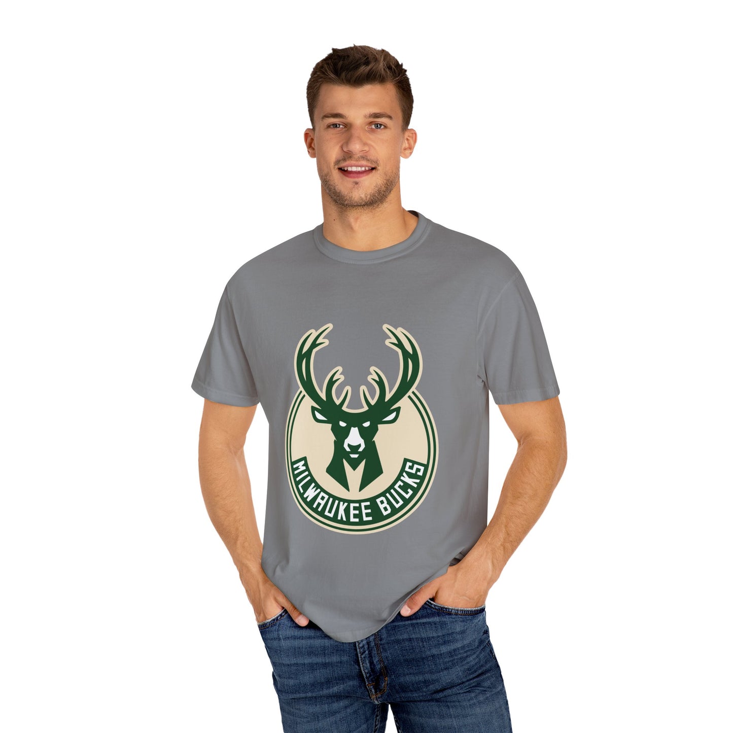 Milwaukee Bucks NBA Garment-Dyed T-Shirt – Premium Cotton Tee for Customization