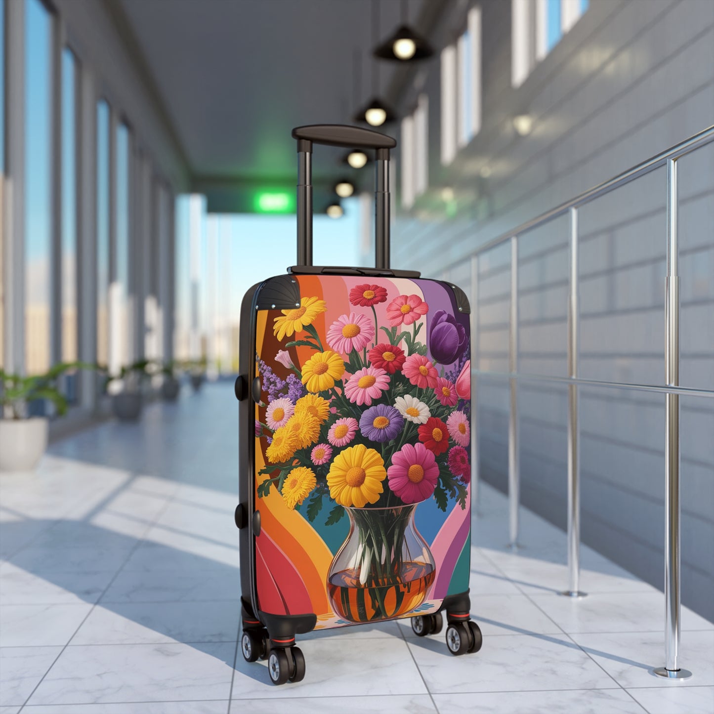 Nature Flowers Floral Vase Colorful Art Carry-On Suitcase - Stylish Luggage for Travelers