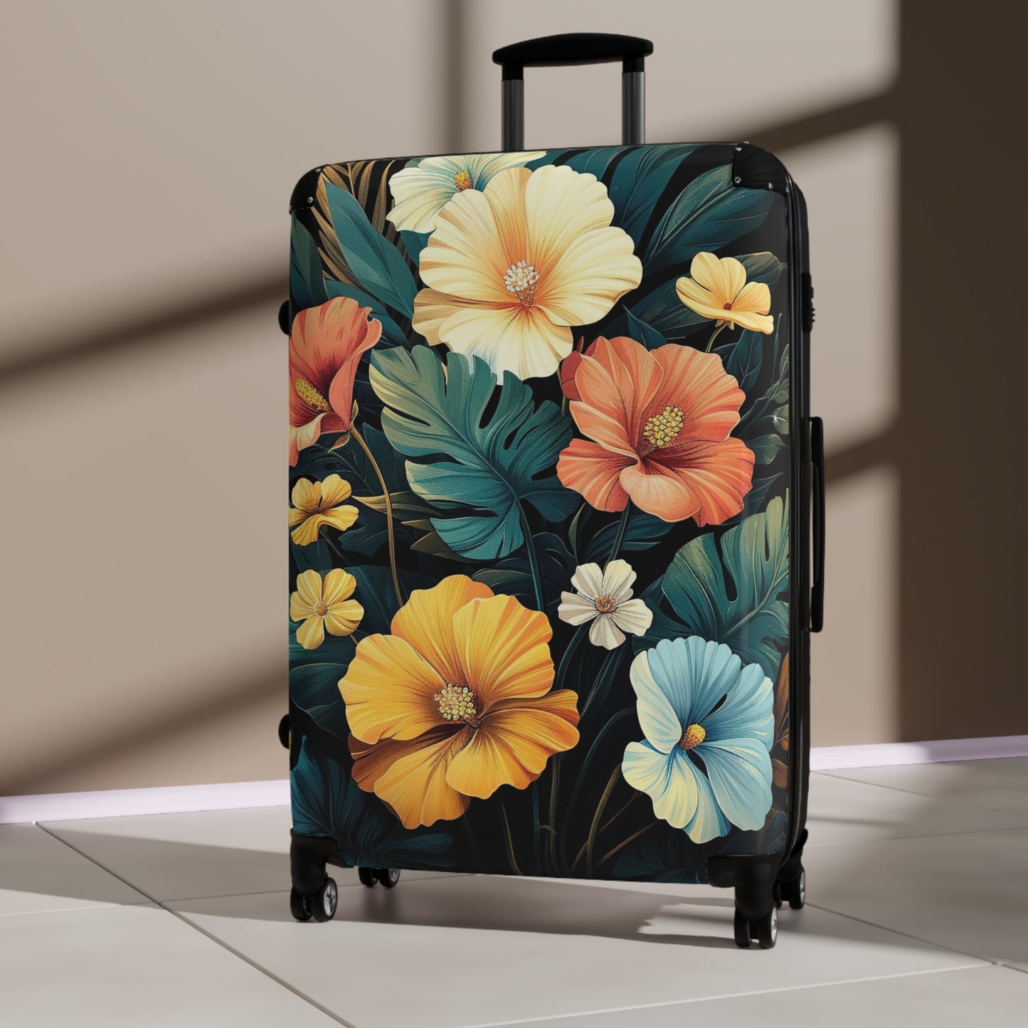 Nature Flowers Floral Animated Luau Art Carry-On Suitcase - Stylish Luggage for Travelers