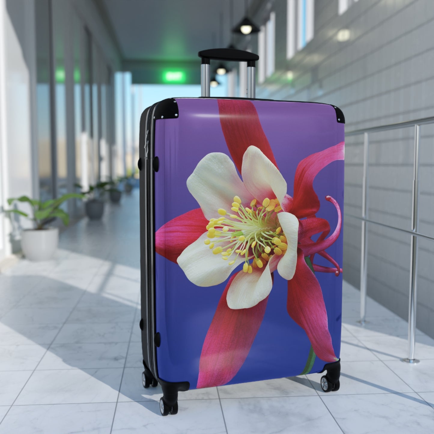 Love Aquilegia Art Carry-On Suitcase - Stylish Luggage for Travelers