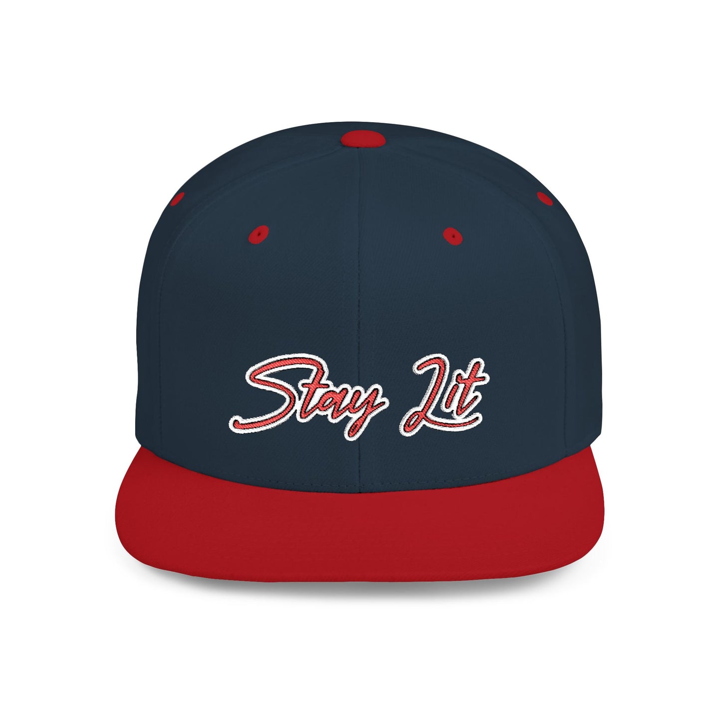 Text Stay Lit Flat Bill Snapback – Lightweight, Custom Fit, Premium Quality