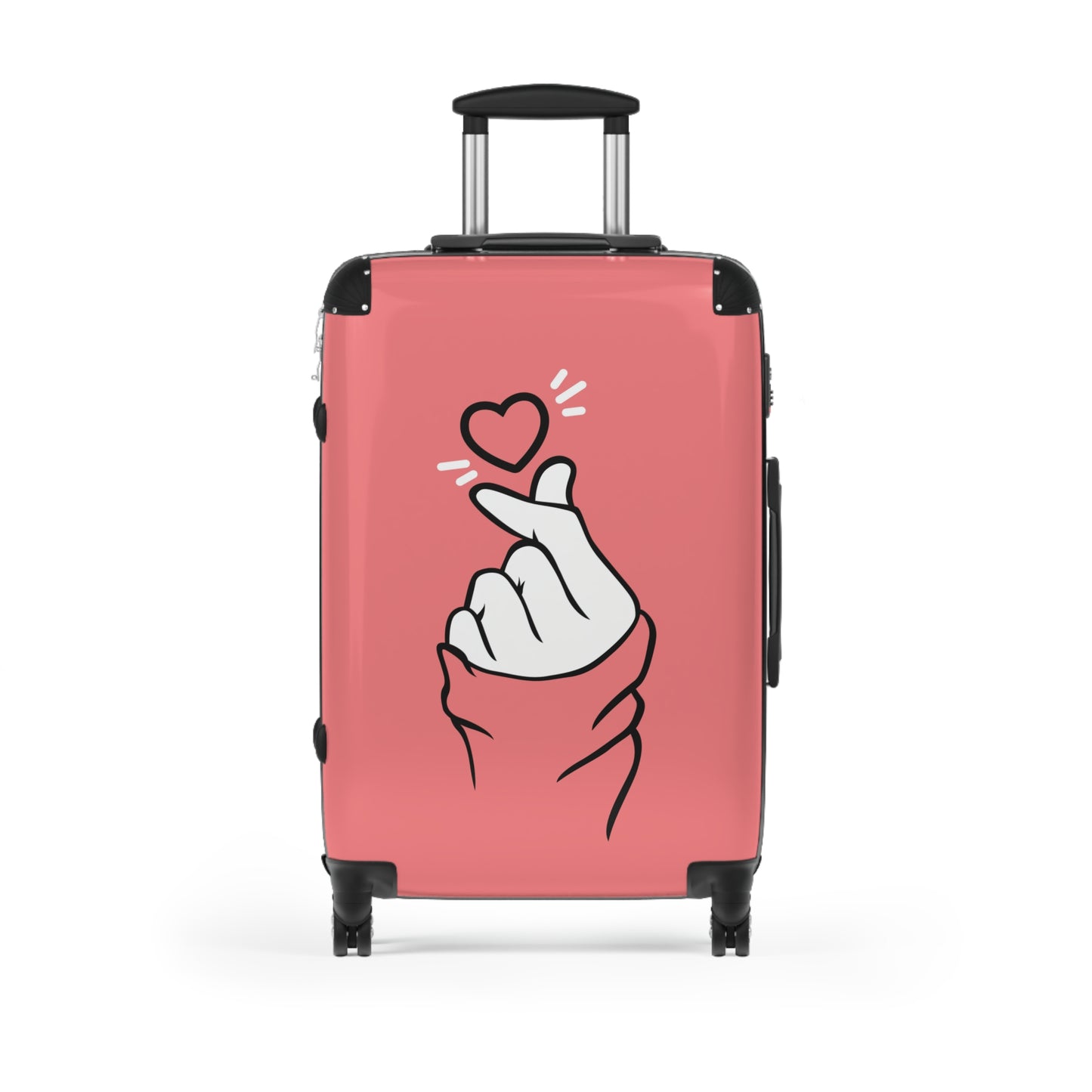 Love Finger Heart Pink Art Carry-On Suitcase - Stylish Luggage for Travelers
