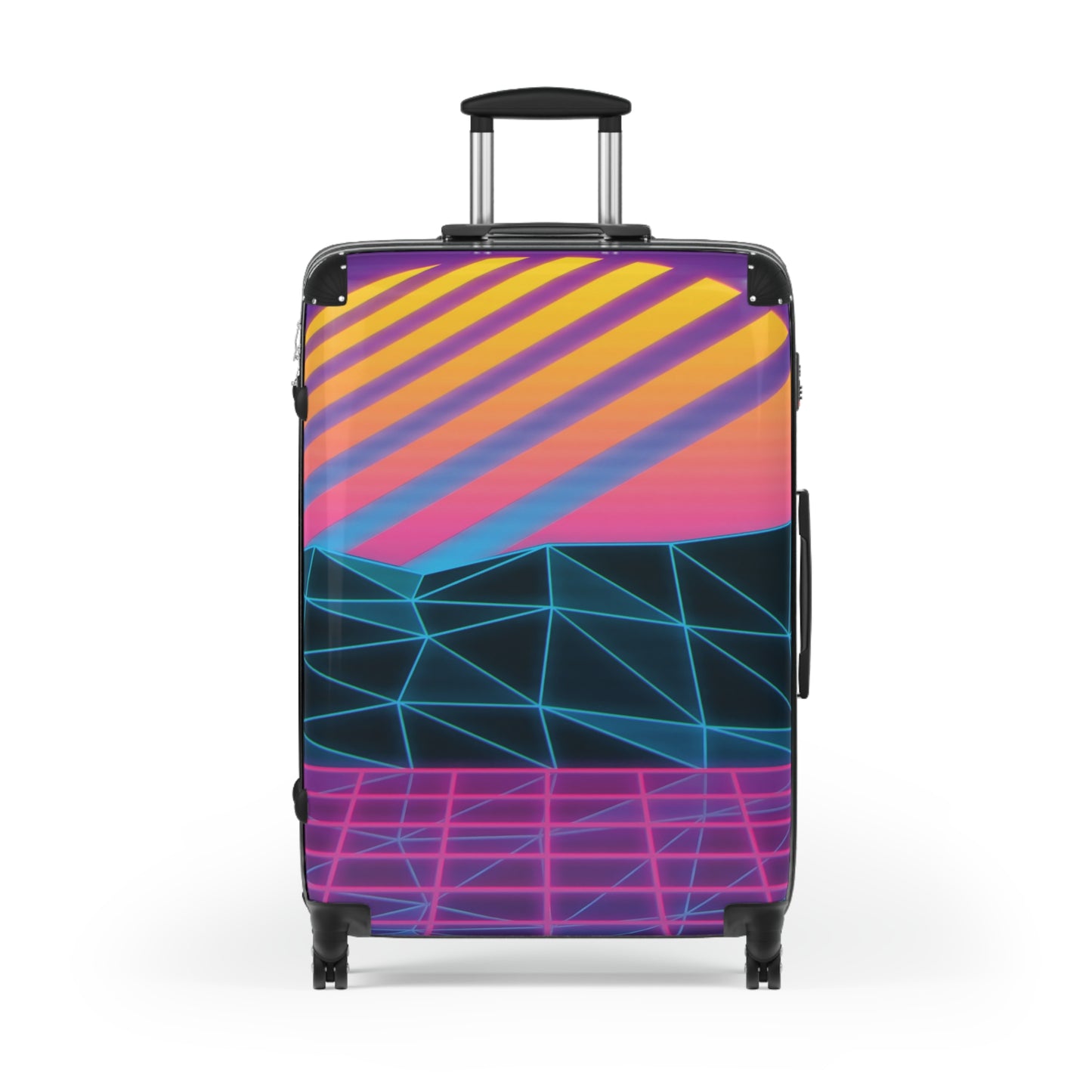 Abstract Neon Sunset Art Carry-On Suitcase - Stylish Luggage for Travelers