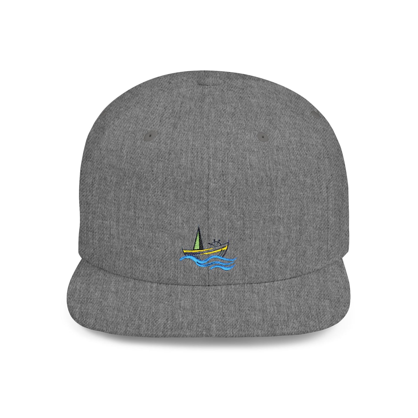 Icons Embroidered Boat Flat Bill Snapback – Lightweight, Custom Fit, Premium Quality