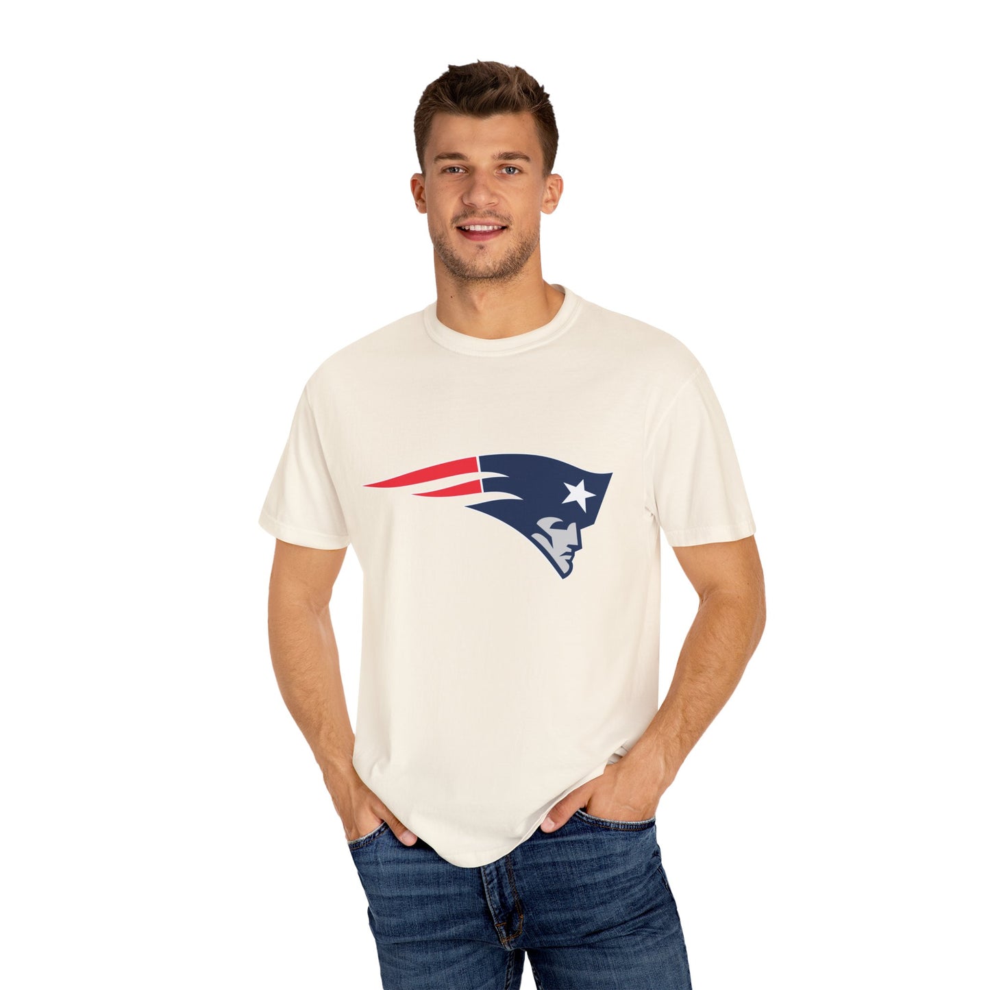 New England Patriots Gear Garment-Dyed T-Shirt – Premium Cotton Tee for Customization