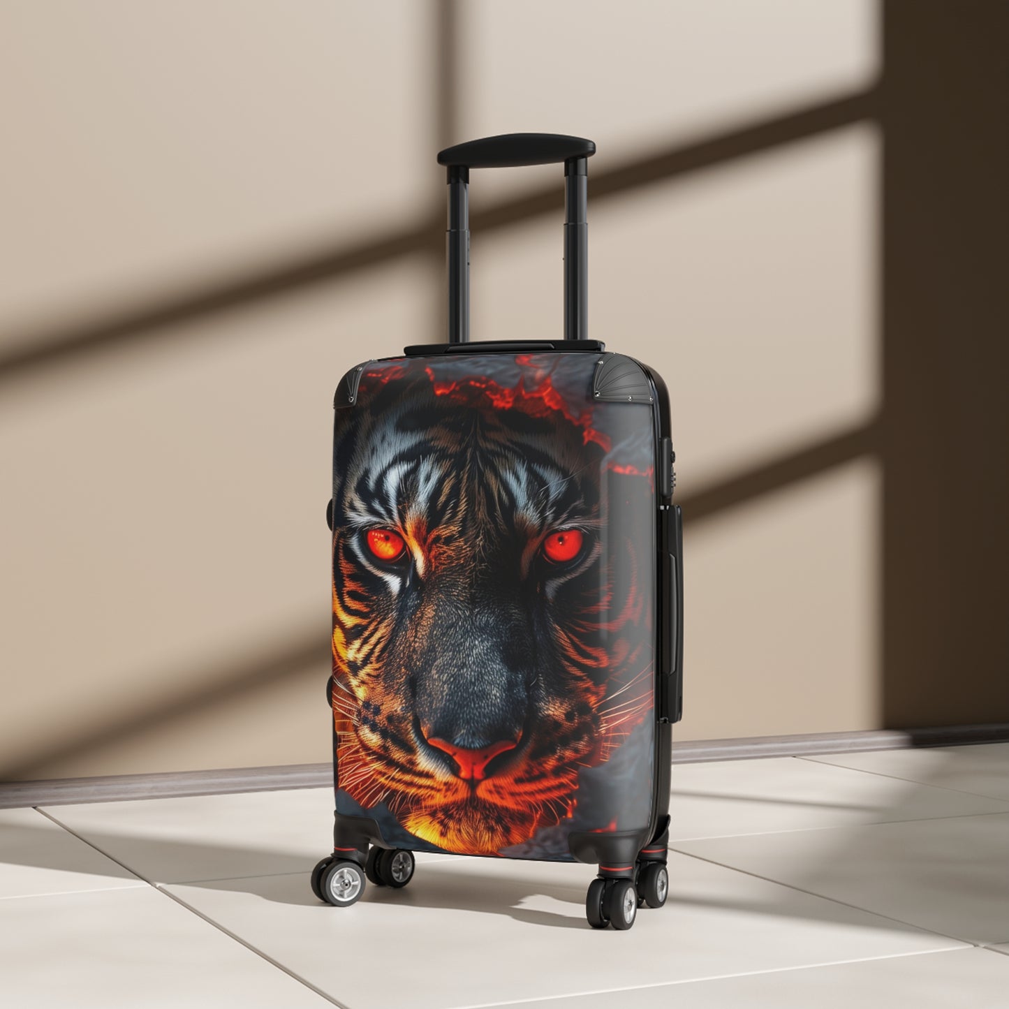 Animals Fire Tiger Face Carry-On Suitcase - Stylish Luggage for Travelers