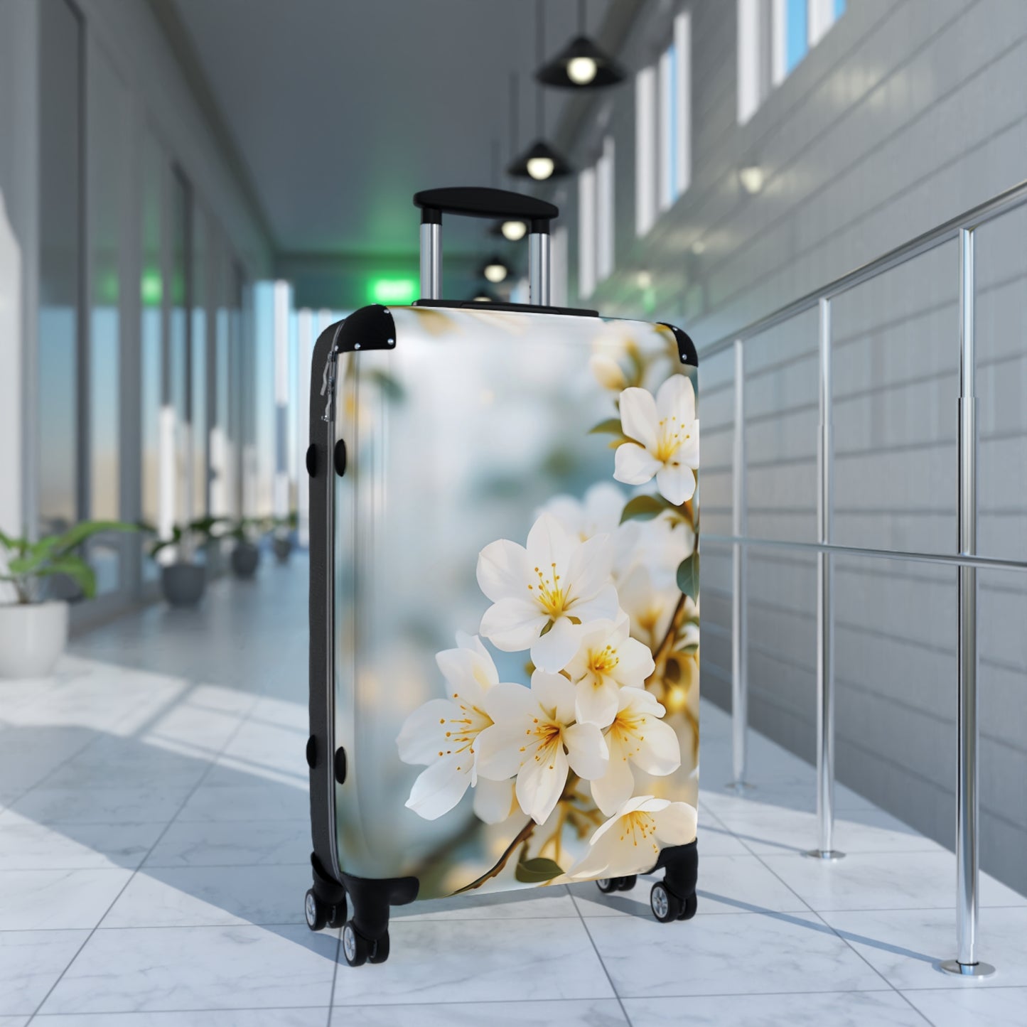 Nature Flowers Floral White Cherry Art Carry-On Suitcase - Stylish Luggage for Travelers