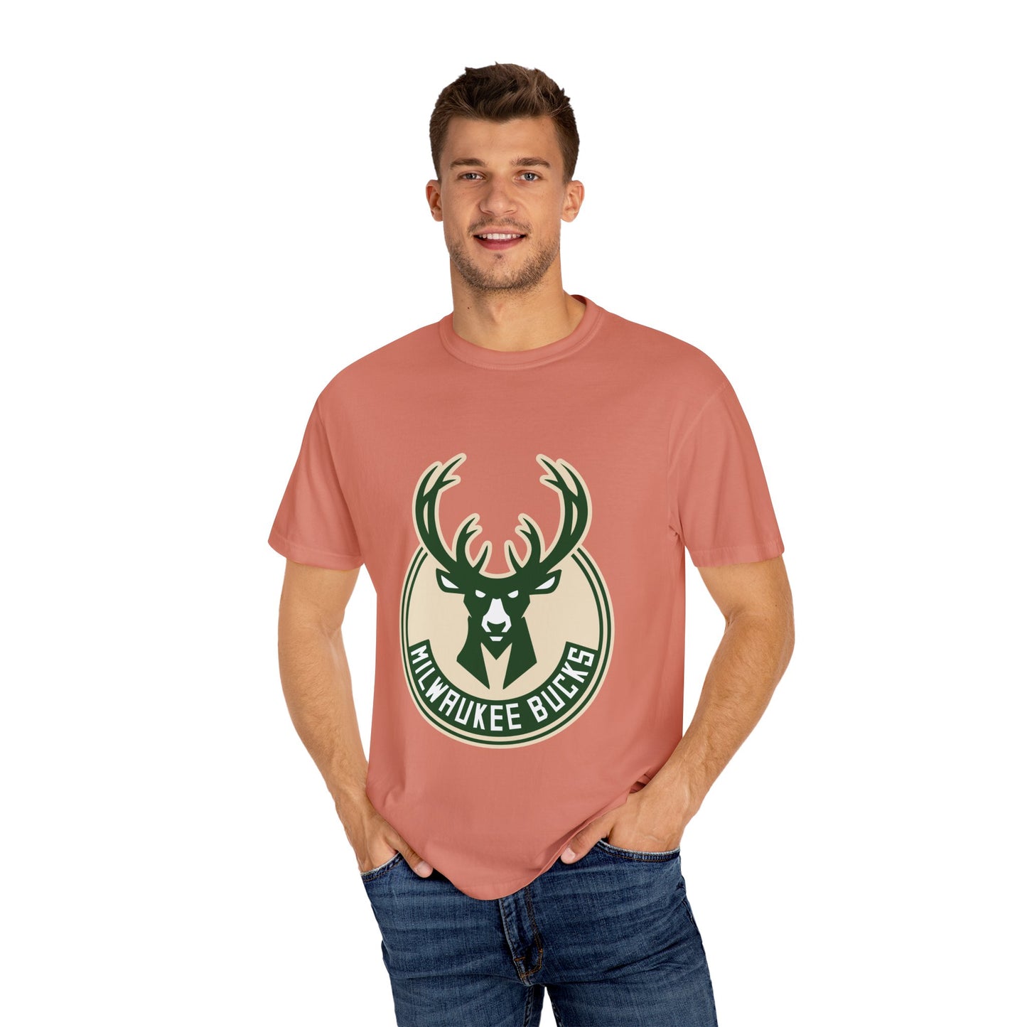 Milwaukee Bucks NBA Garment-Dyed T-Shirt – Premium Cotton Tee for Customization