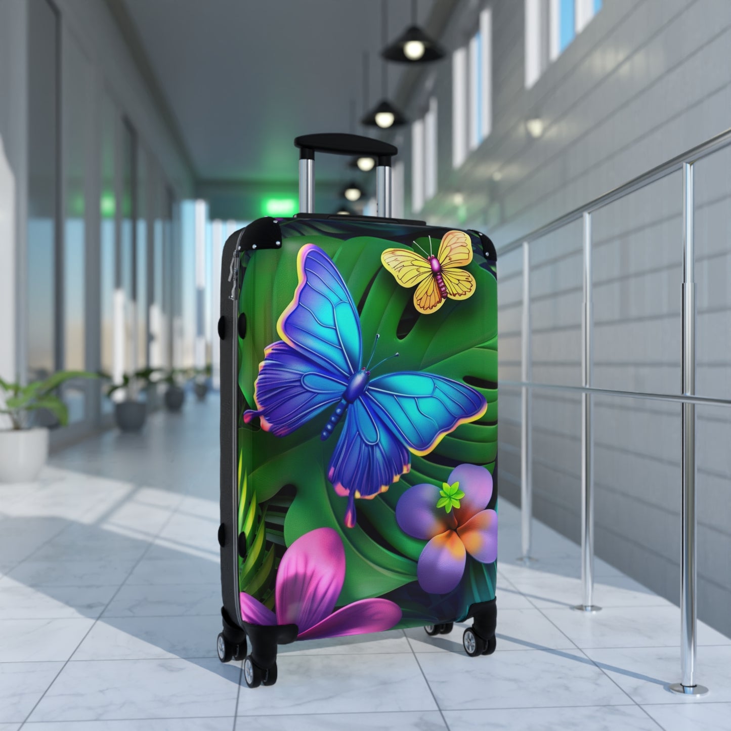 Nature Flowers Floral Animated Magenta Art Carry-On Suitcase - Stylish Luggage for Travelers