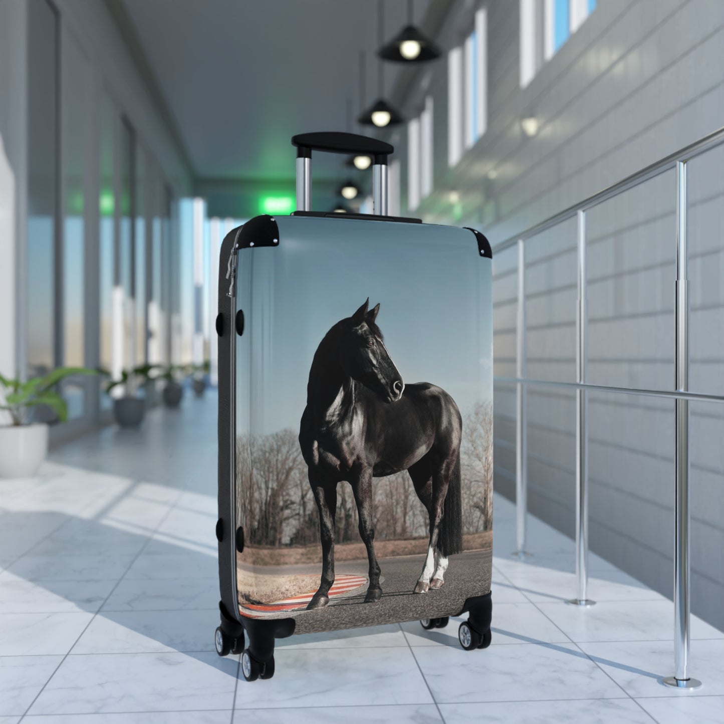 Animals Black Horse Carry-On Suitcase - Stylish Luggage for Travelers