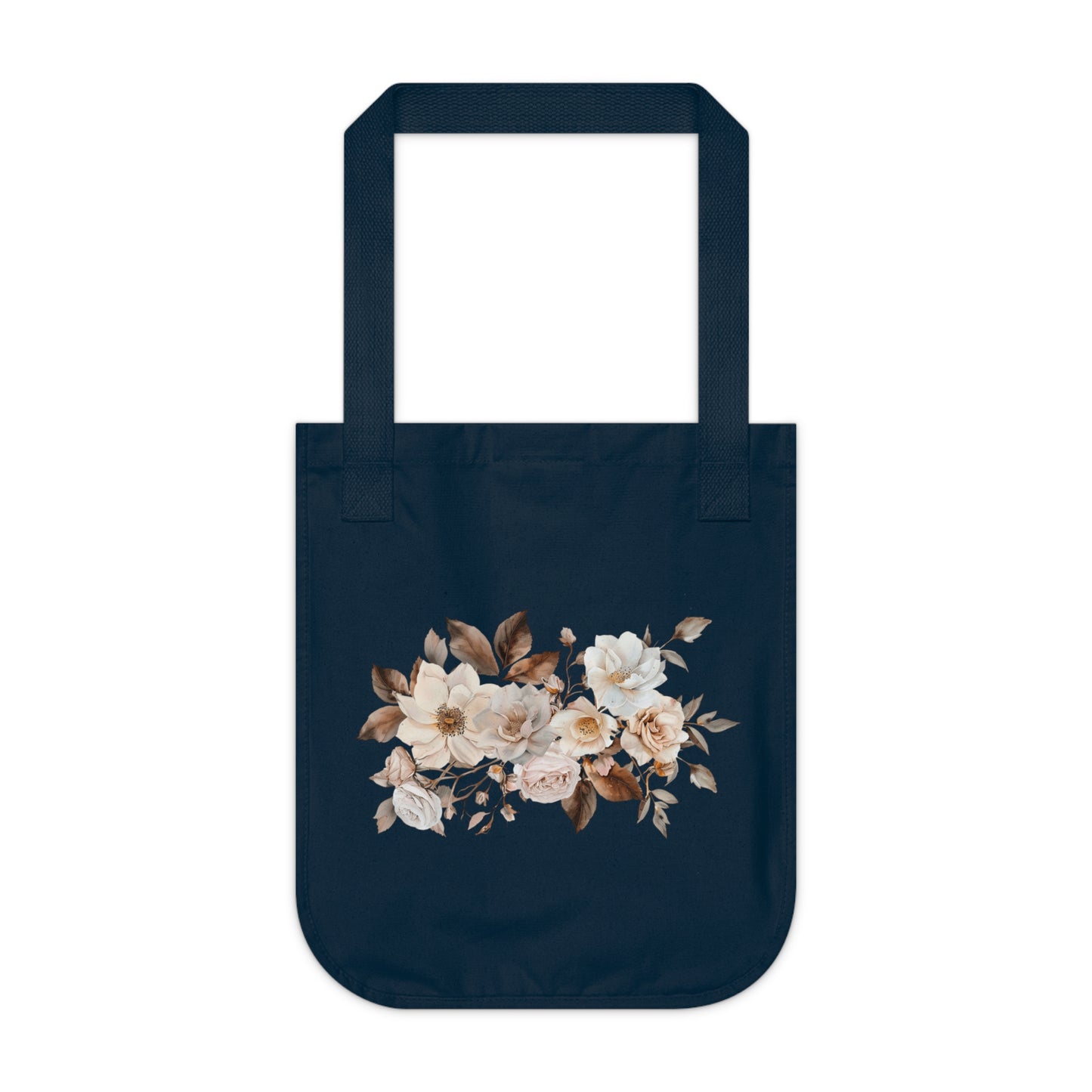 Flowers Angels Floral Organic Canvas Tote Bag - Eco-Friendly Carryall for Everyday Use