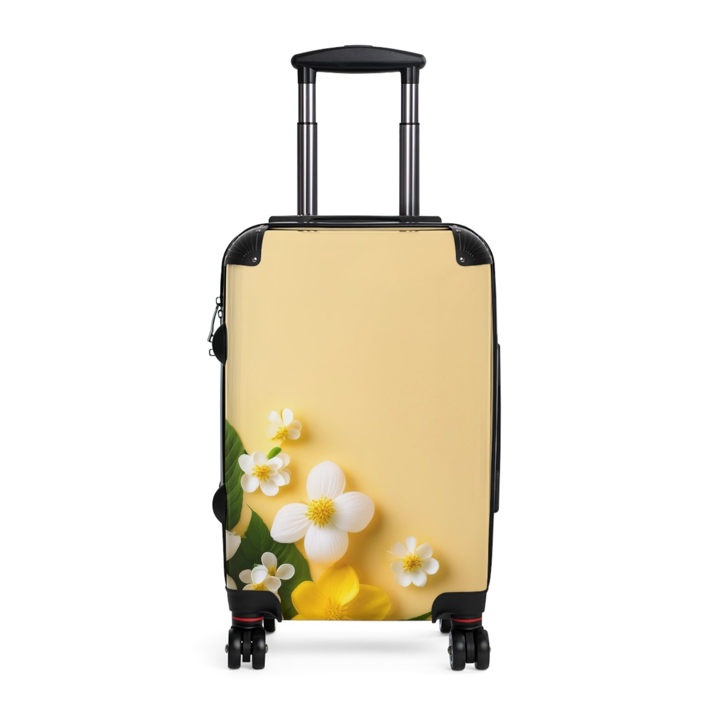 Nature Flowers Floral White and Yellow Carry-On Suitcase - Stylish Luggage for Travelers