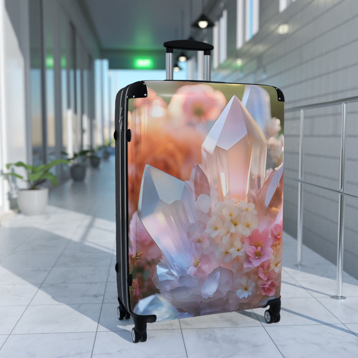 Nature Flowers Floral Crystal Art Carry-On Suitcase - Stylish Luggage for Travelers
