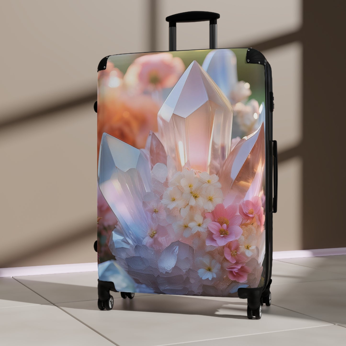 Nature Flowers Floral Crystal Art Carry-On Suitcase - Stylish Luggage for Travelers