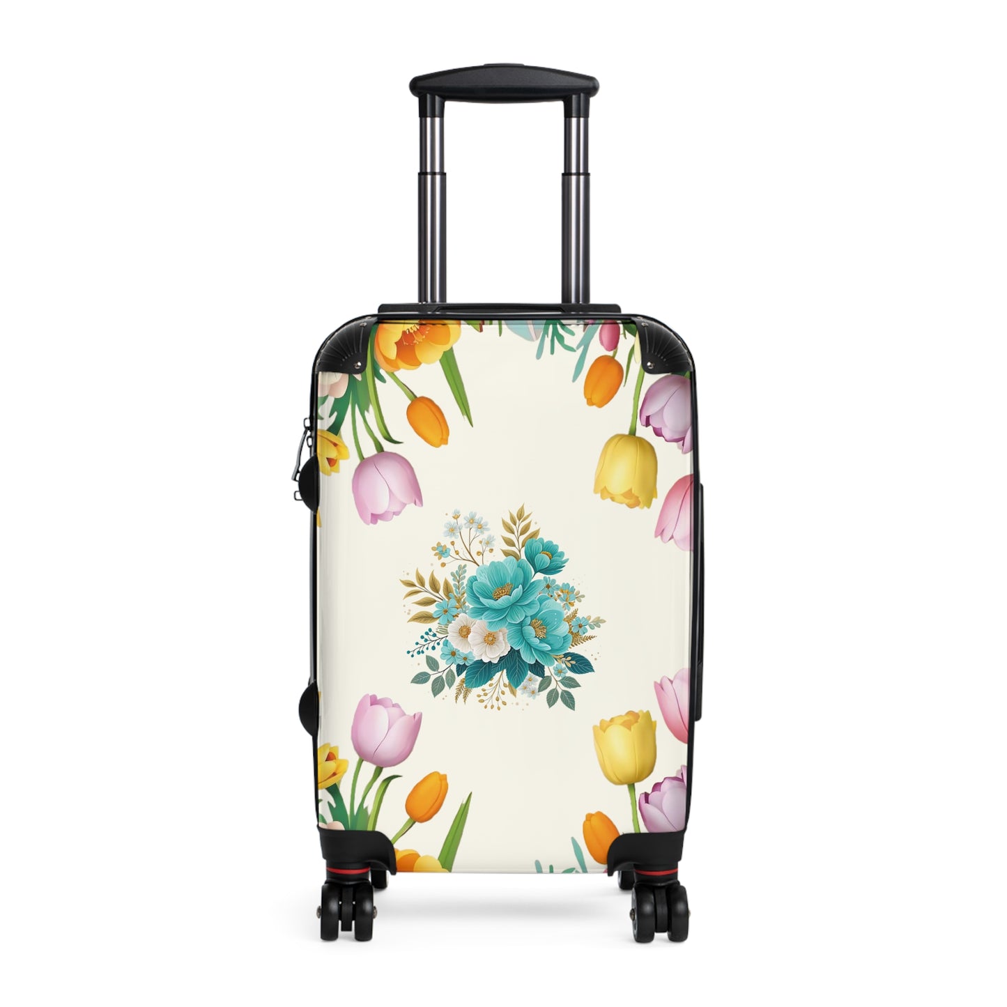 Nature Flowers Floral Blue Tulip Background Art Carry-On Suitcase - Stylish Luggage for Travelers
