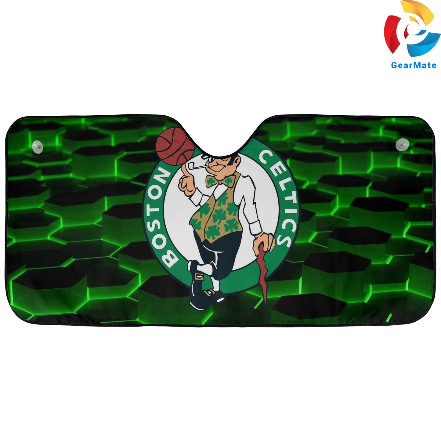 Boston Celtics Team Geometry Logo Reflective Car Sunshade – Premium Heat & UV Protection, Universal Fit