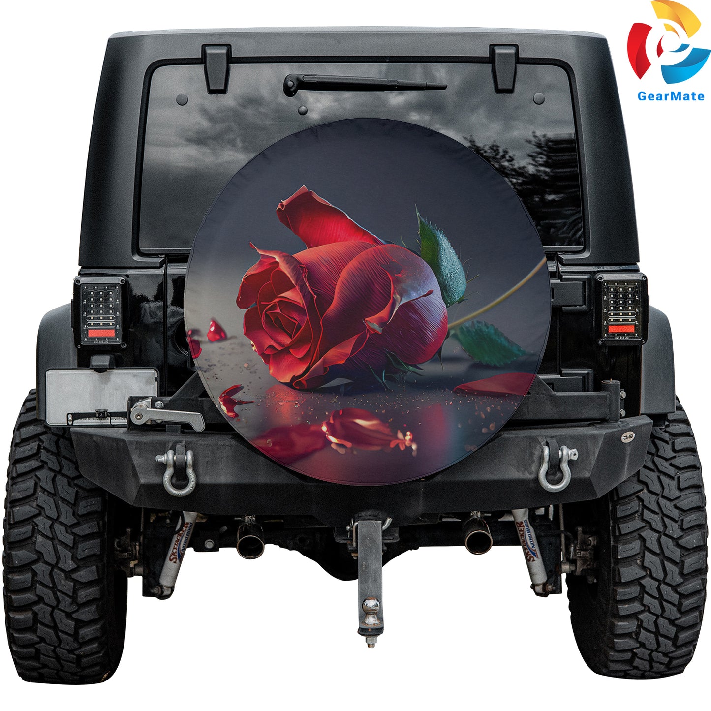 Rose Flower Red Spare Tire Cover – Premium Waterproof UV Resistant Protector