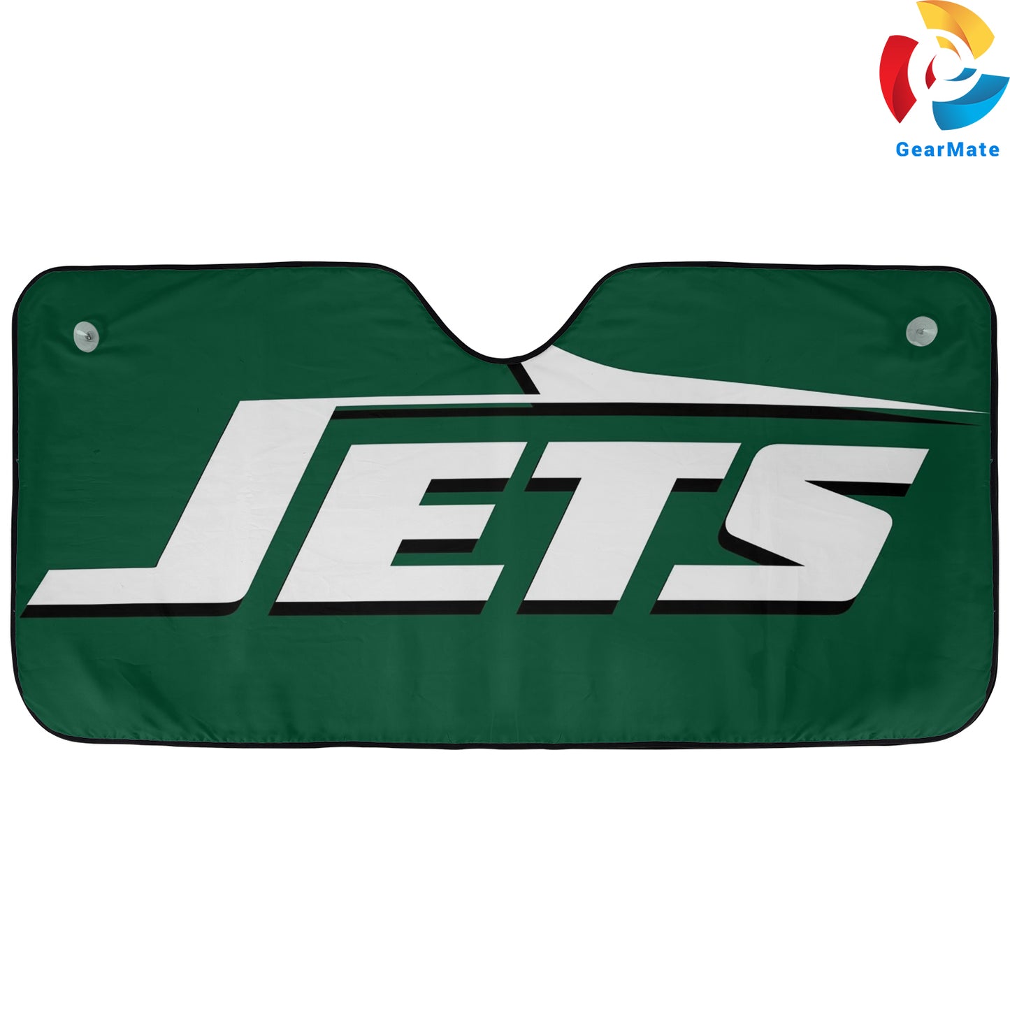 New York Jets NFL Football Basic Green Car Cover Reflective Car Sunshade – Premium Heat & UV Protection, Universal Fit
