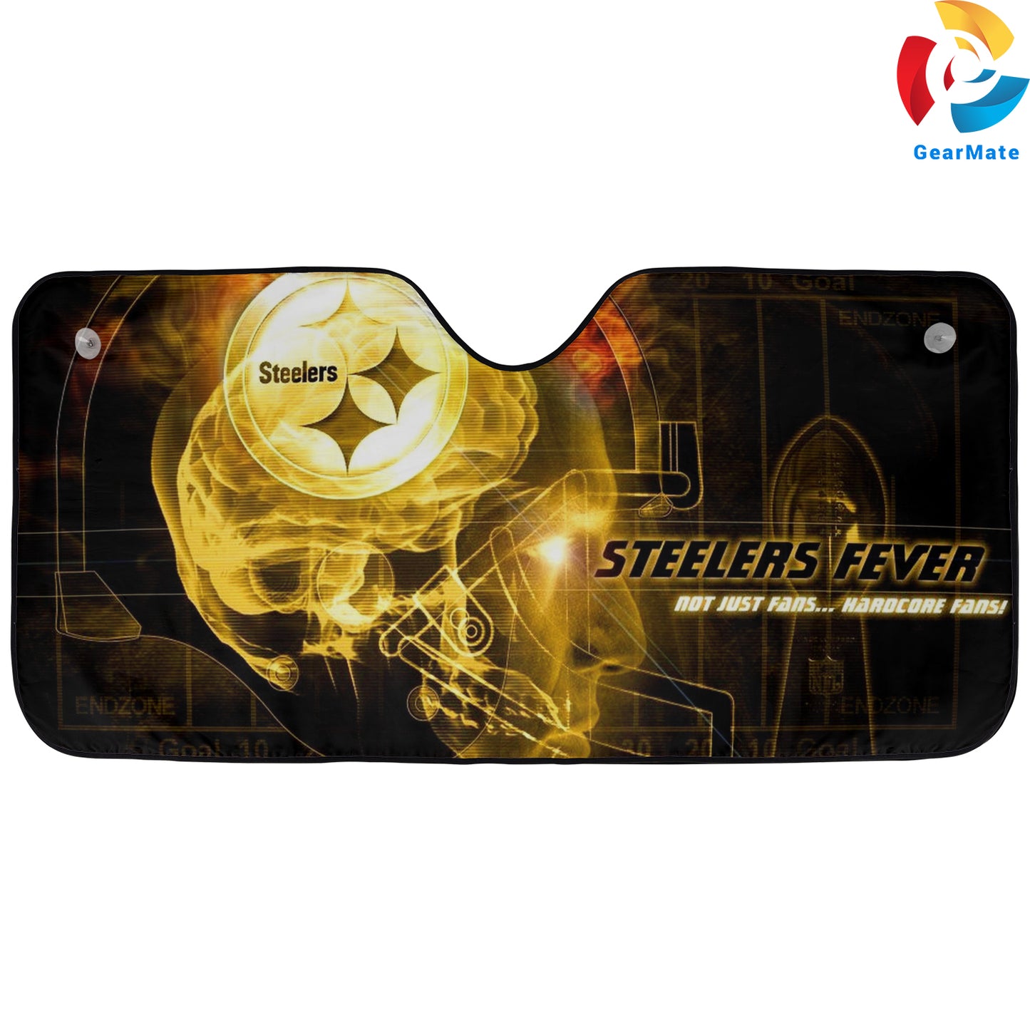 Pittsburgh Steelers NFL Football Golden Helmet Reflective Car Sunshade – Premium Heat & UV Protection, Universal Fit
