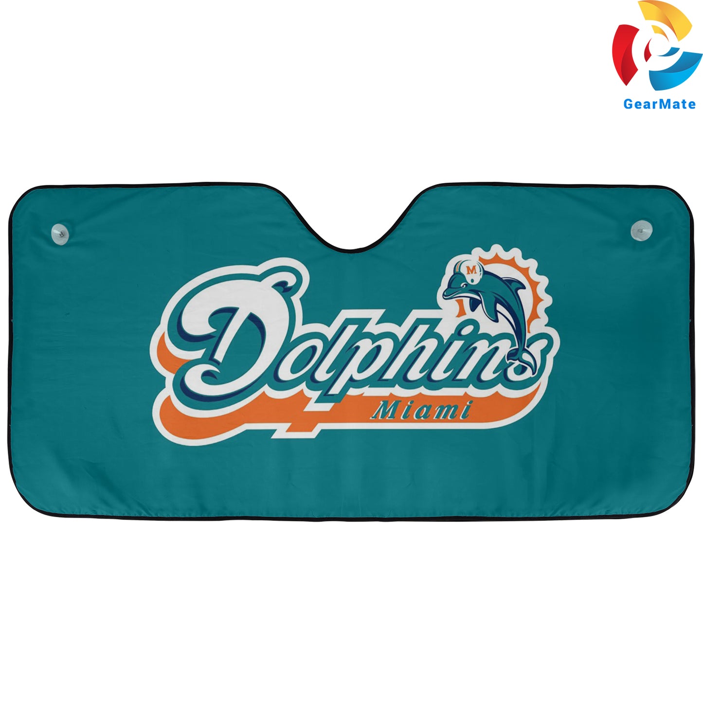 Miami Dolphins NFL Football Team Basic Green Cover Reflective Car Sunshade – Premium Heat & UV Protection, Universal Fit
