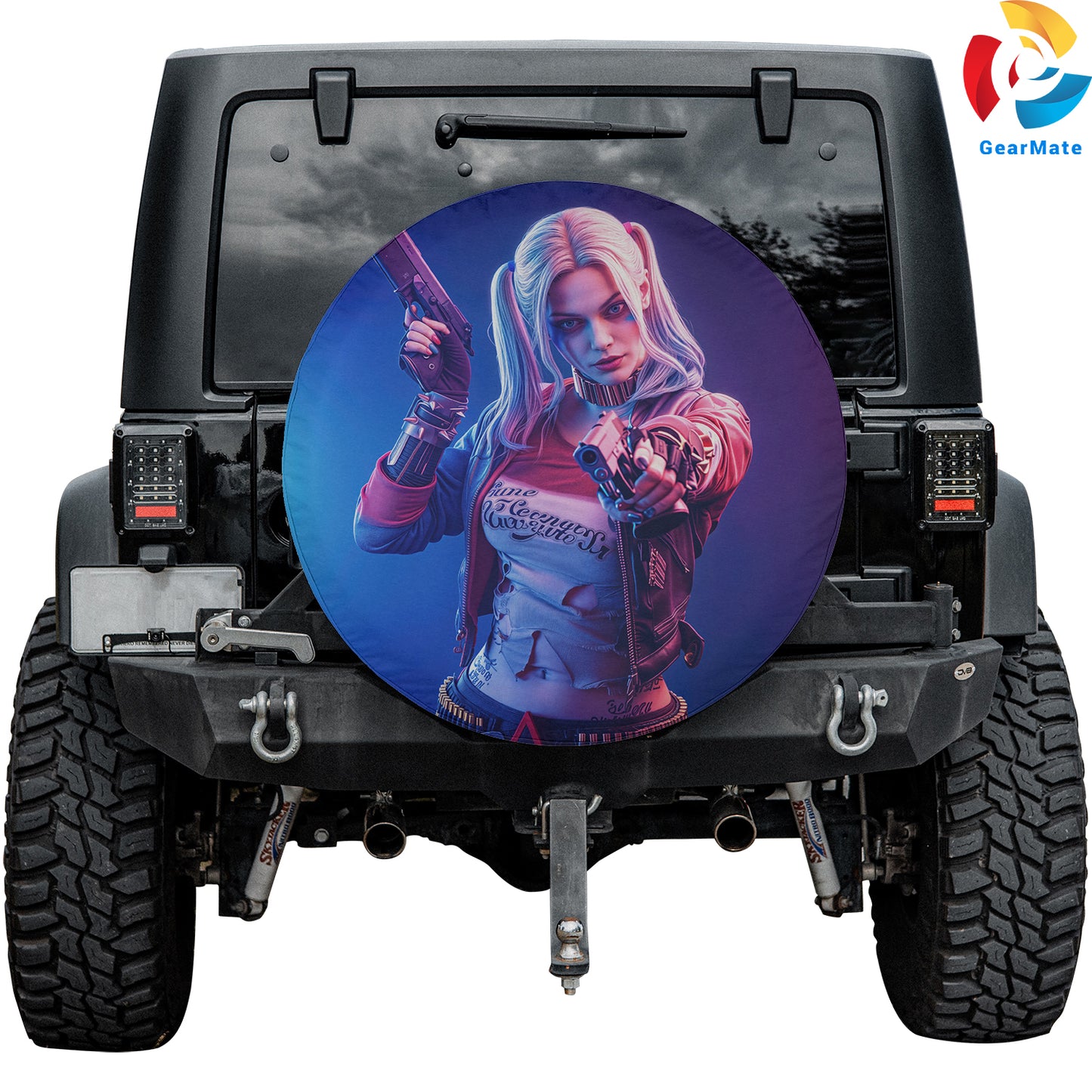 DC Harley Quinn Comics Spare Tire Cover – Premium Waterproof UV Resistant Protector