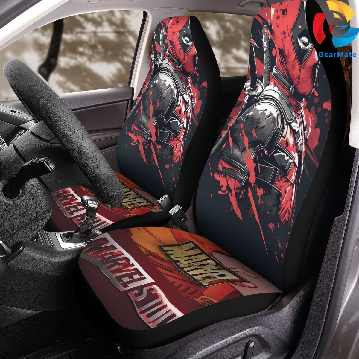 Marvel Deadpool Fans Car Seat Covers – High Quality Graphic and Polar Fleece Protector Set