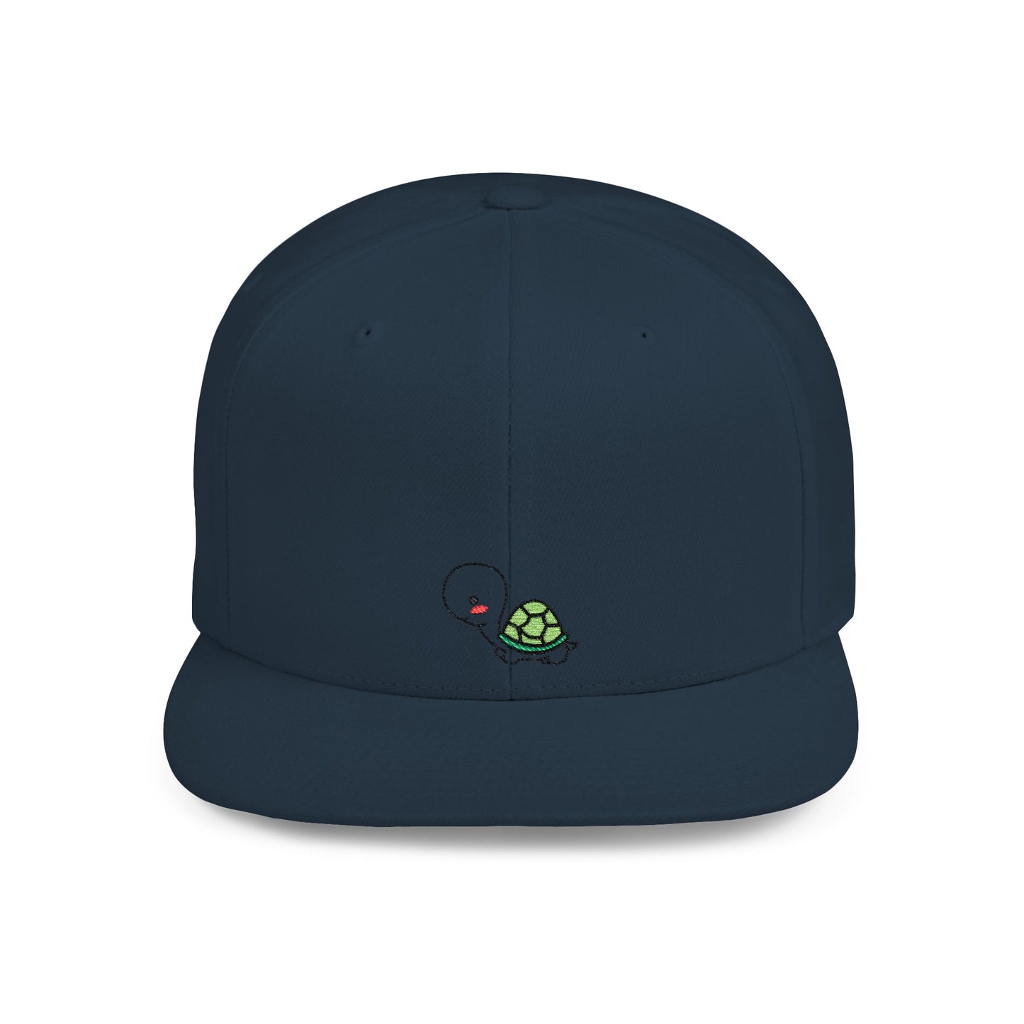 Icons Embroidered Cute Turtle Flat Bill Snapback – Lightweight, Custom Fit, Premium Quality