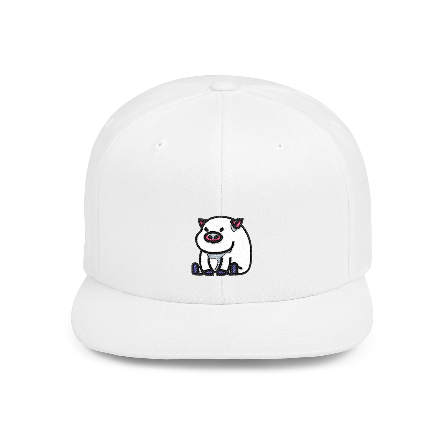 Icons Embroidered Pig Flat Bill Snapback – Lightweight, Custom Fit, Premium Quality