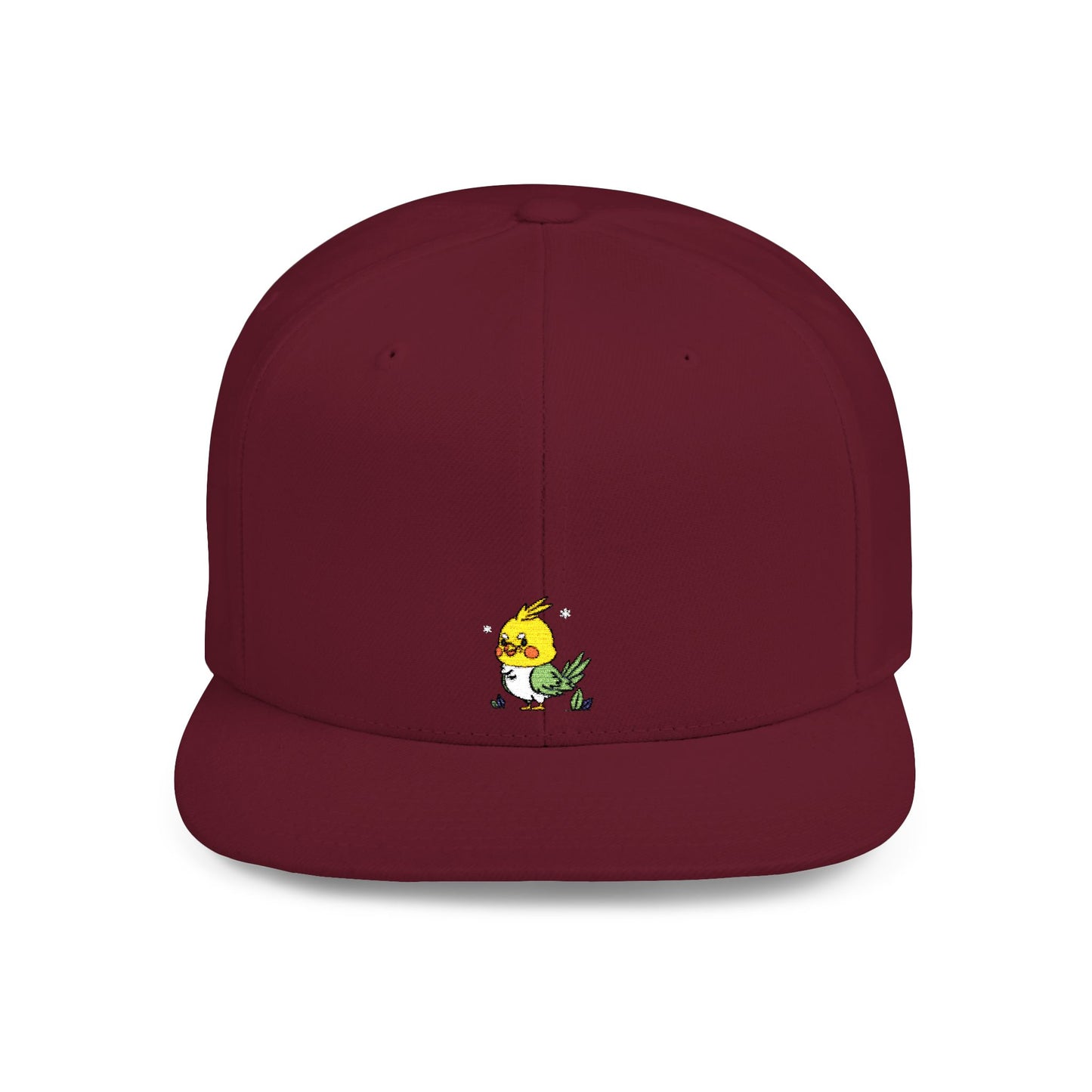 Icons Embroidered Cute Bird Flat Bill Snapback – Lightweight, Custom Fit, Premium Quality