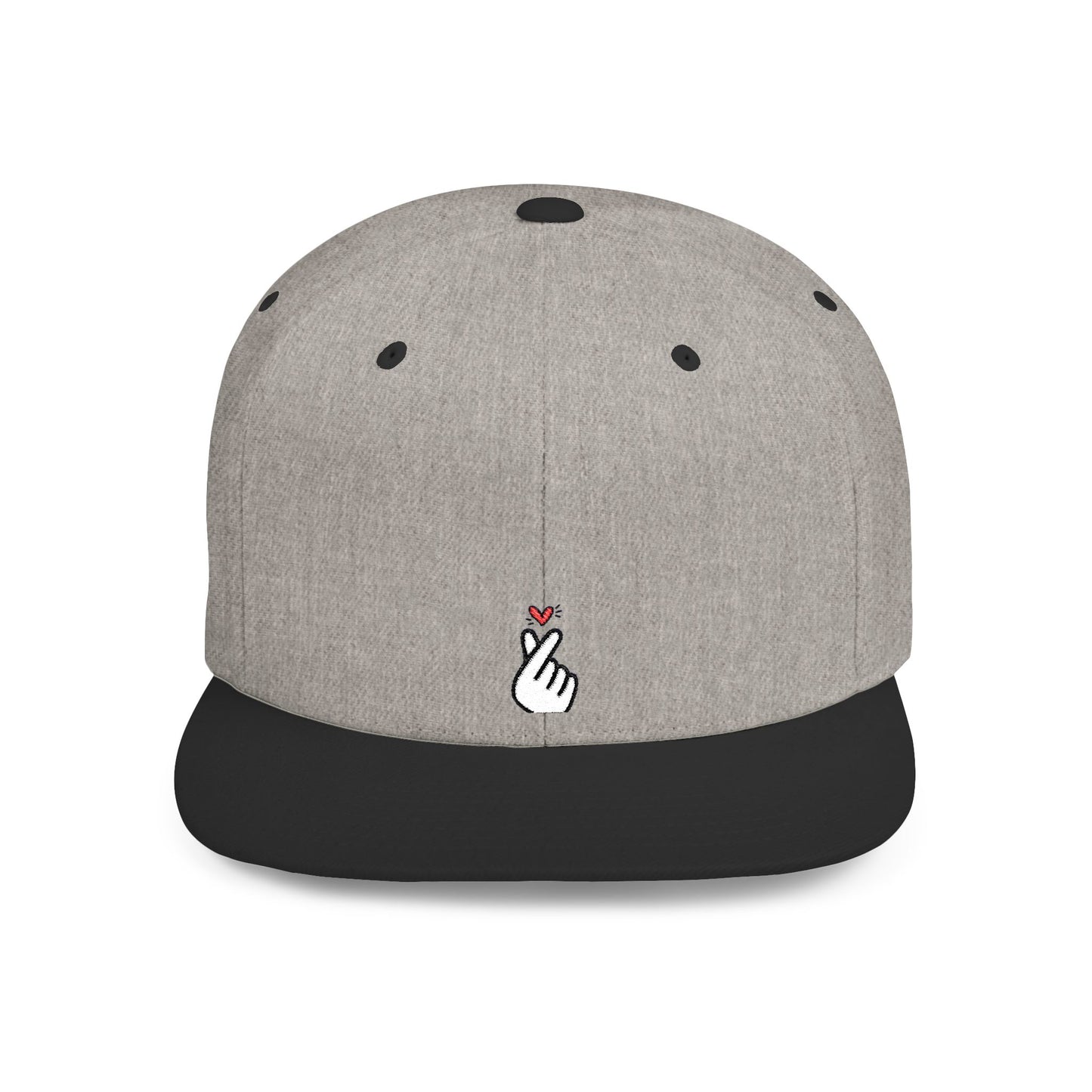 Icons Embroidered Heart Flat Bill Snapback – Lightweight, Custom Fit, Premium Quality