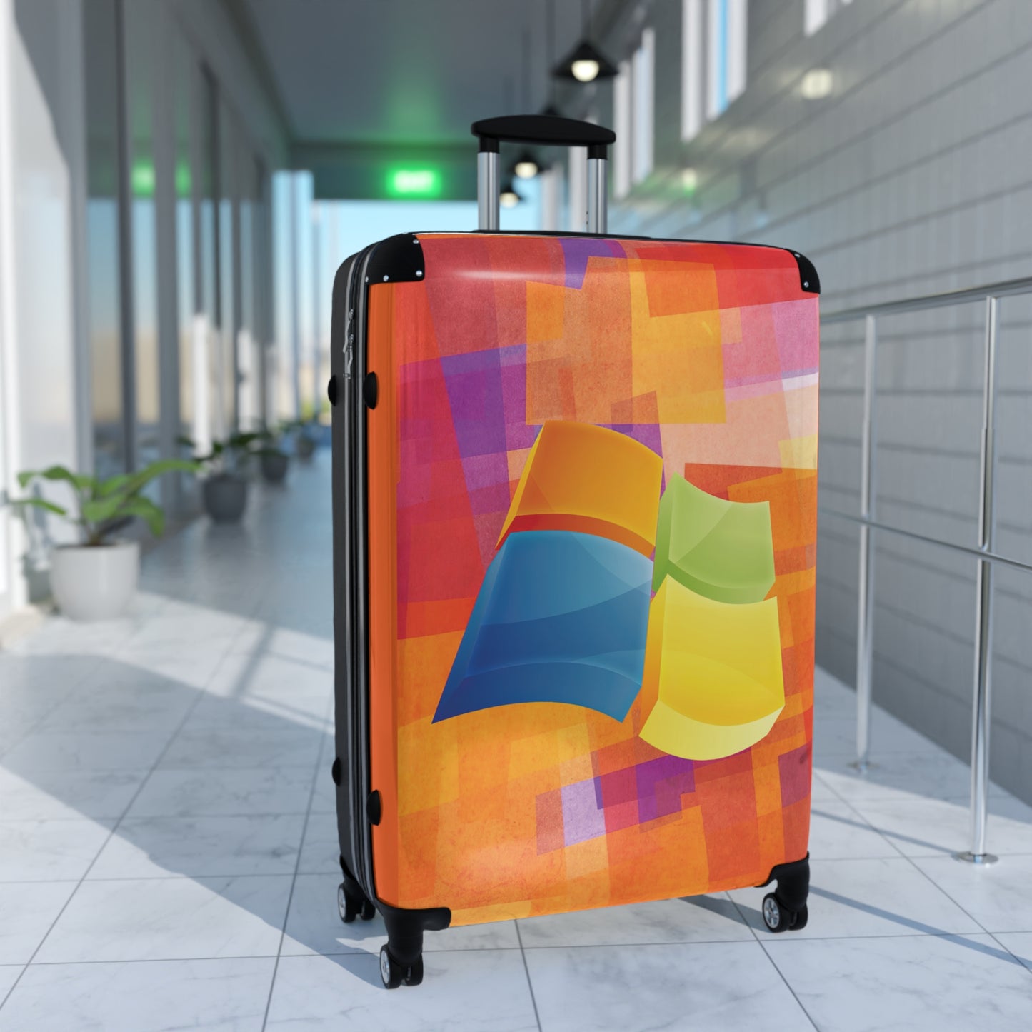 Abstract Windows Logo Carry-On Suitcase - Stylish Luggage for Travelers