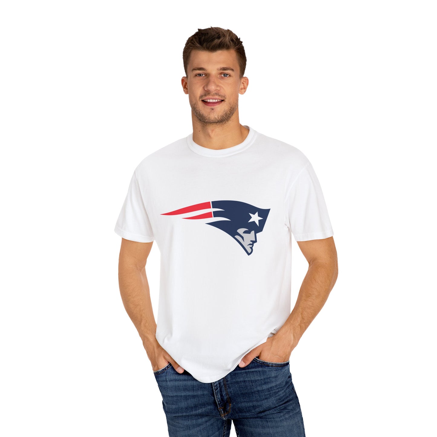 New England Patriots Gear Garment-Dyed T-Shirt – Premium Cotton Tee for Customization