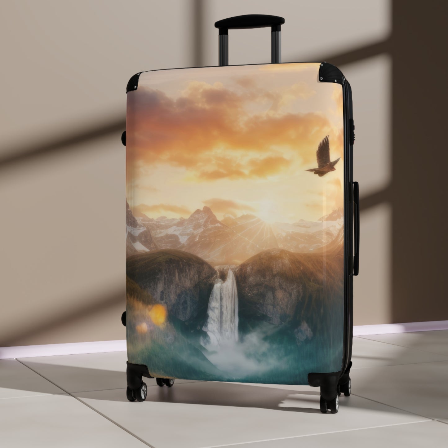 Nature Sunrise Forest Mountains Art Carry-On Suitcase - Stylish Luggage for Travelers
