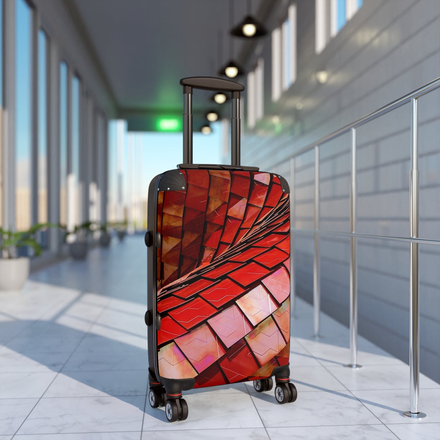 Abstract Red Roof Tiles Art Carry-On Suitcase - Stylish Luggage for Travelers