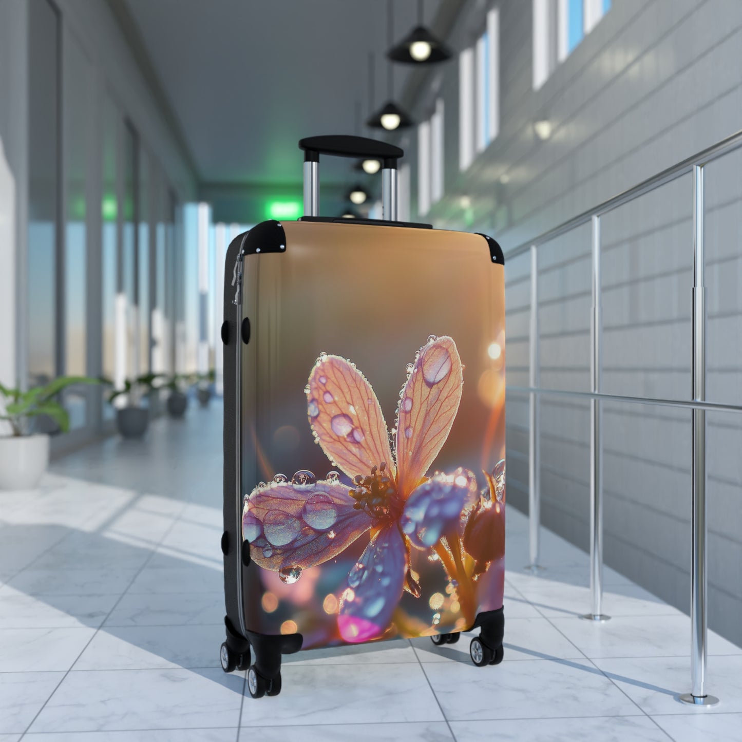 Nature Flowers Floral Sunshine Dewdrop Art Carry-On Suitcase - Stylish Luggage for Travelers