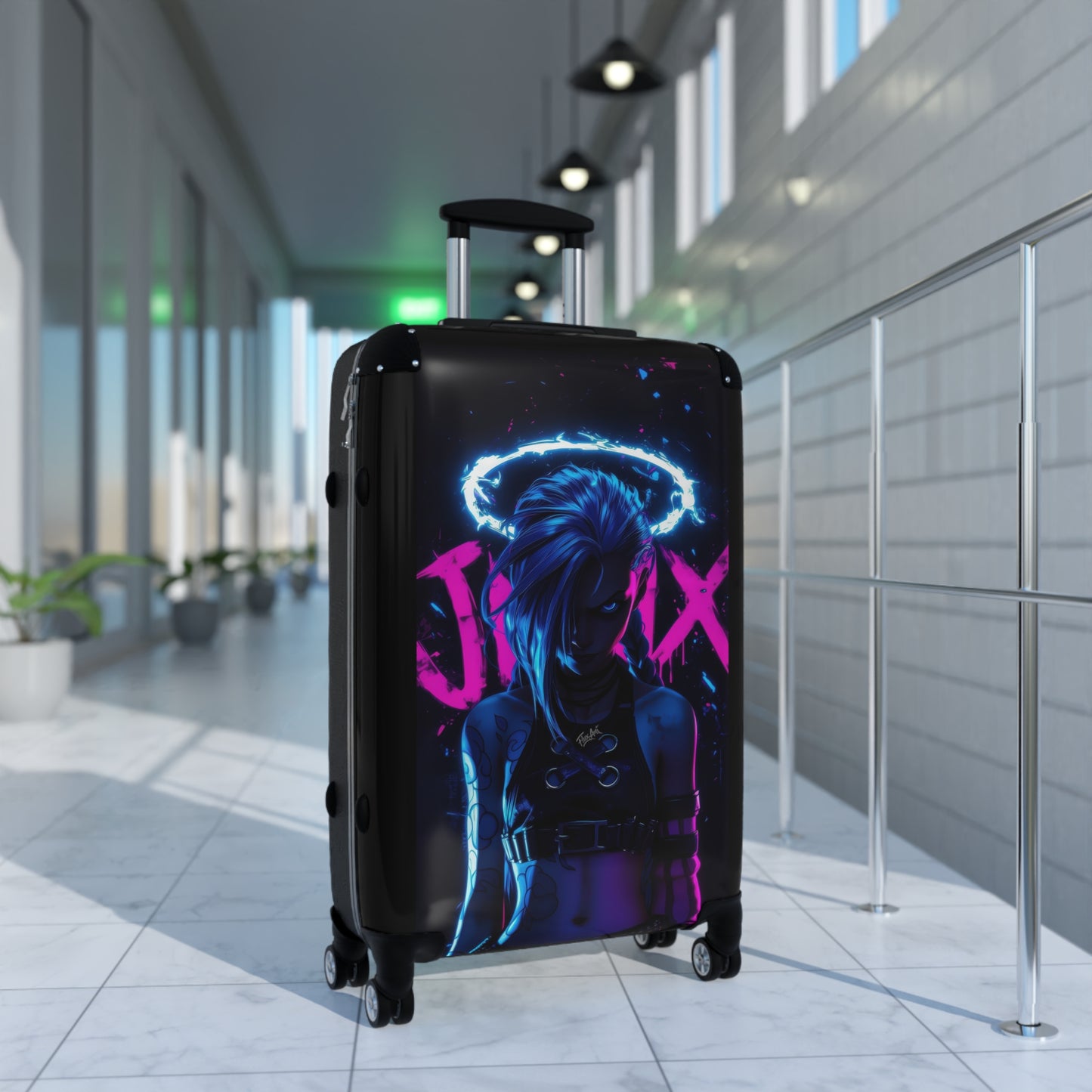 Video Games Jinx Neon League of Legends Carry-On Suitcase - Stylish Luggage for Travelers