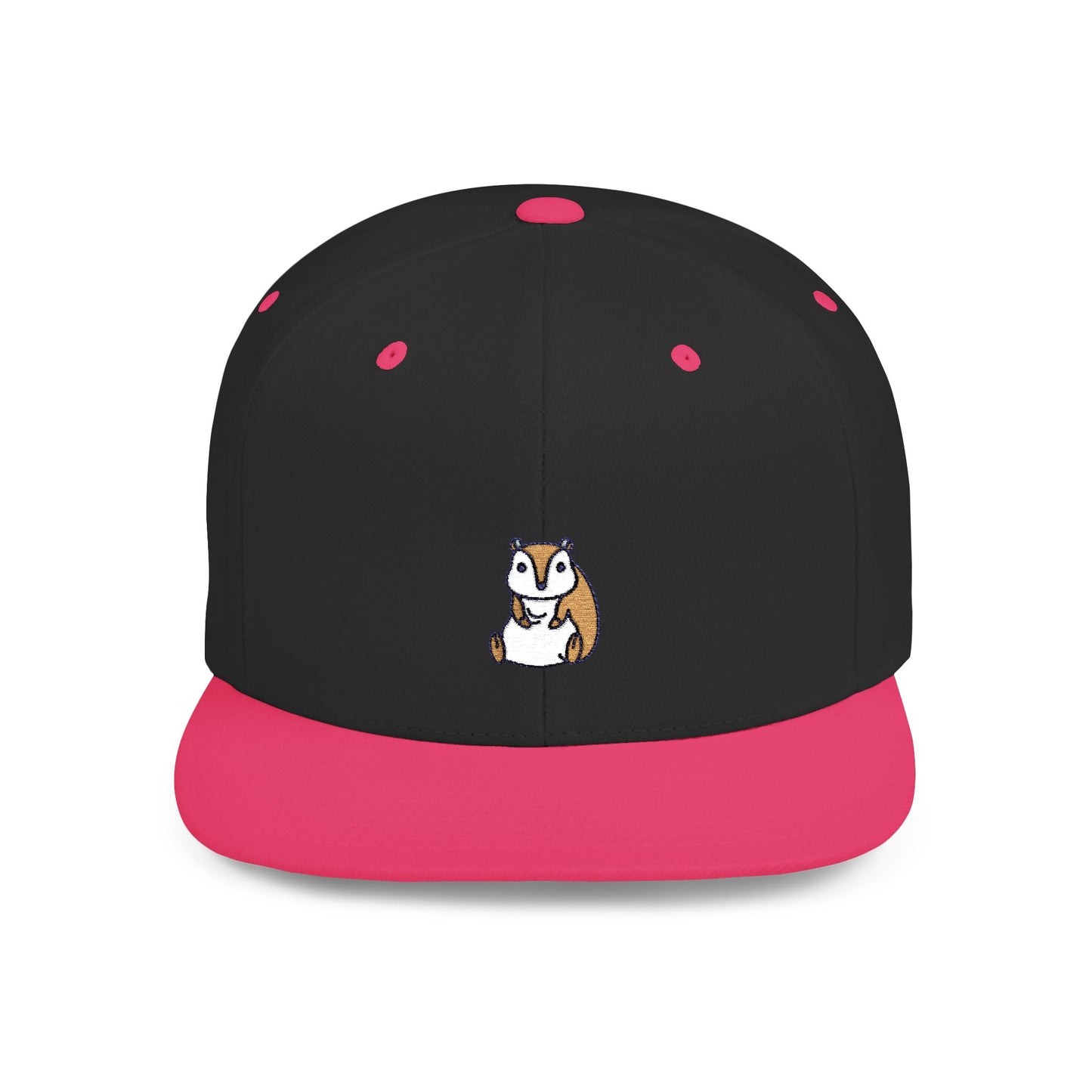 Icons Embroidered Hamster Flat Bill Snapback – Lightweight, Custom Fit, Premium Quality