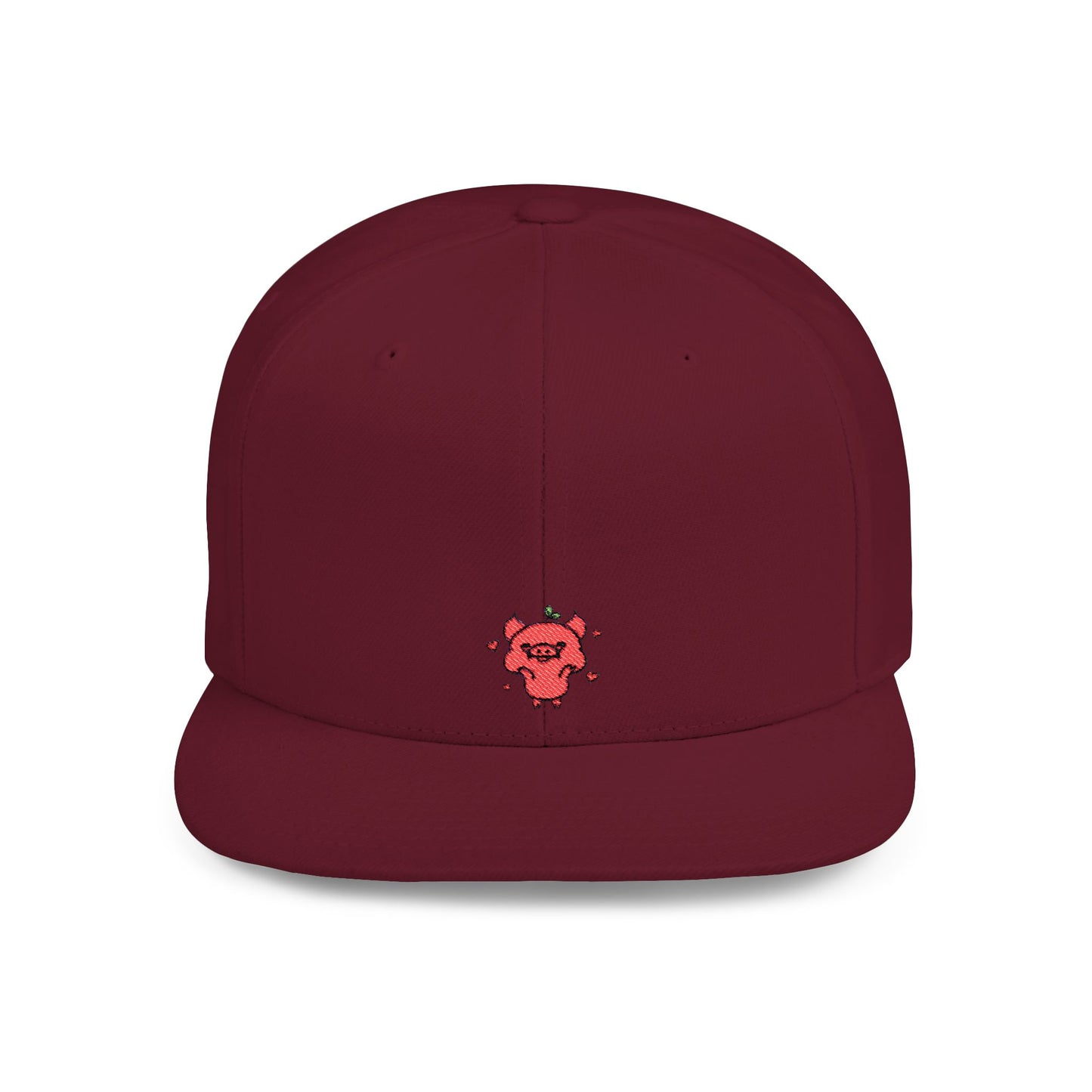 Icons Embroidered Pig Smile Flat Bill Snapback – Lightweight, Custom Fit, Premium Quality
