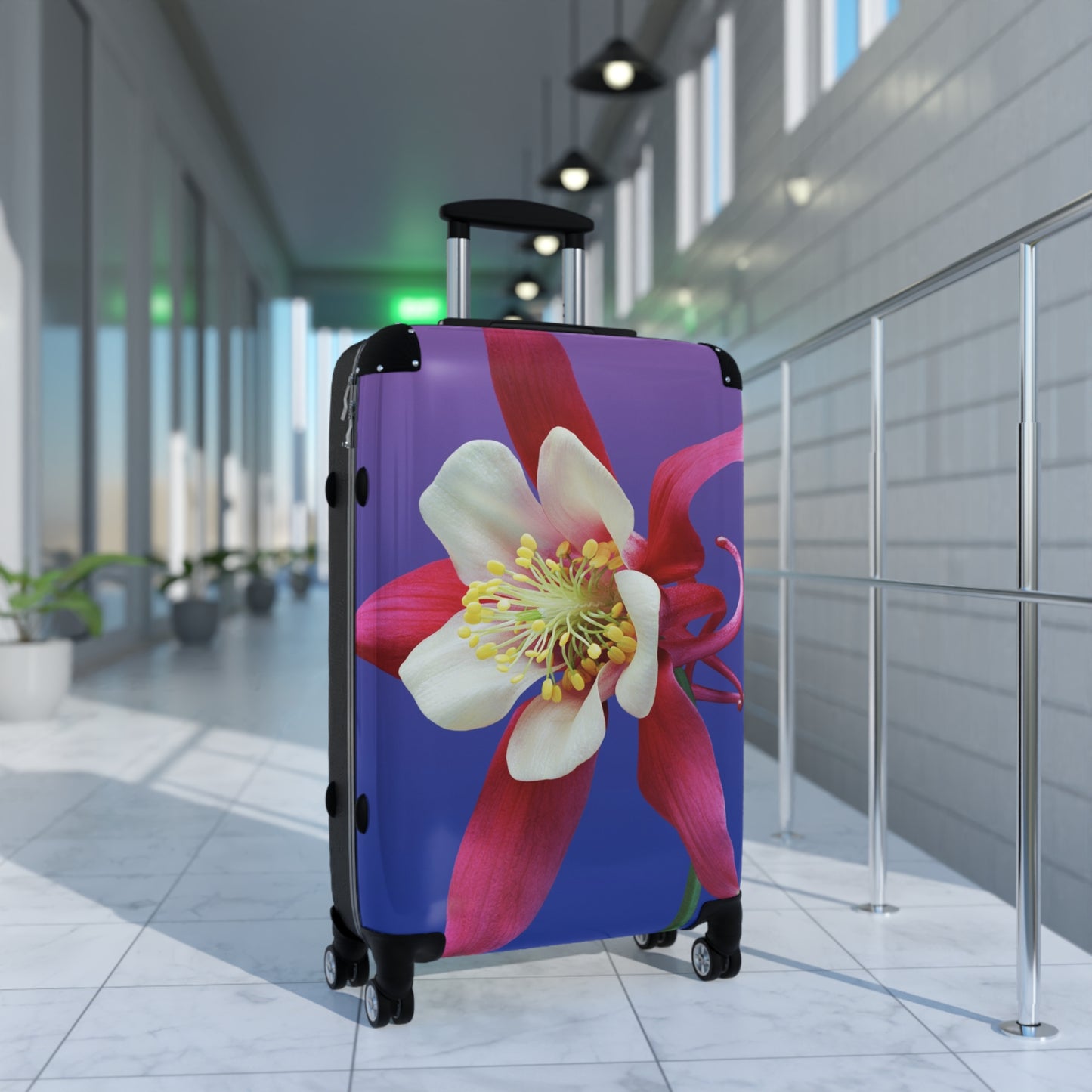 Love Aquilegia Art Carry-On Suitcase - Stylish Luggage for Travelers