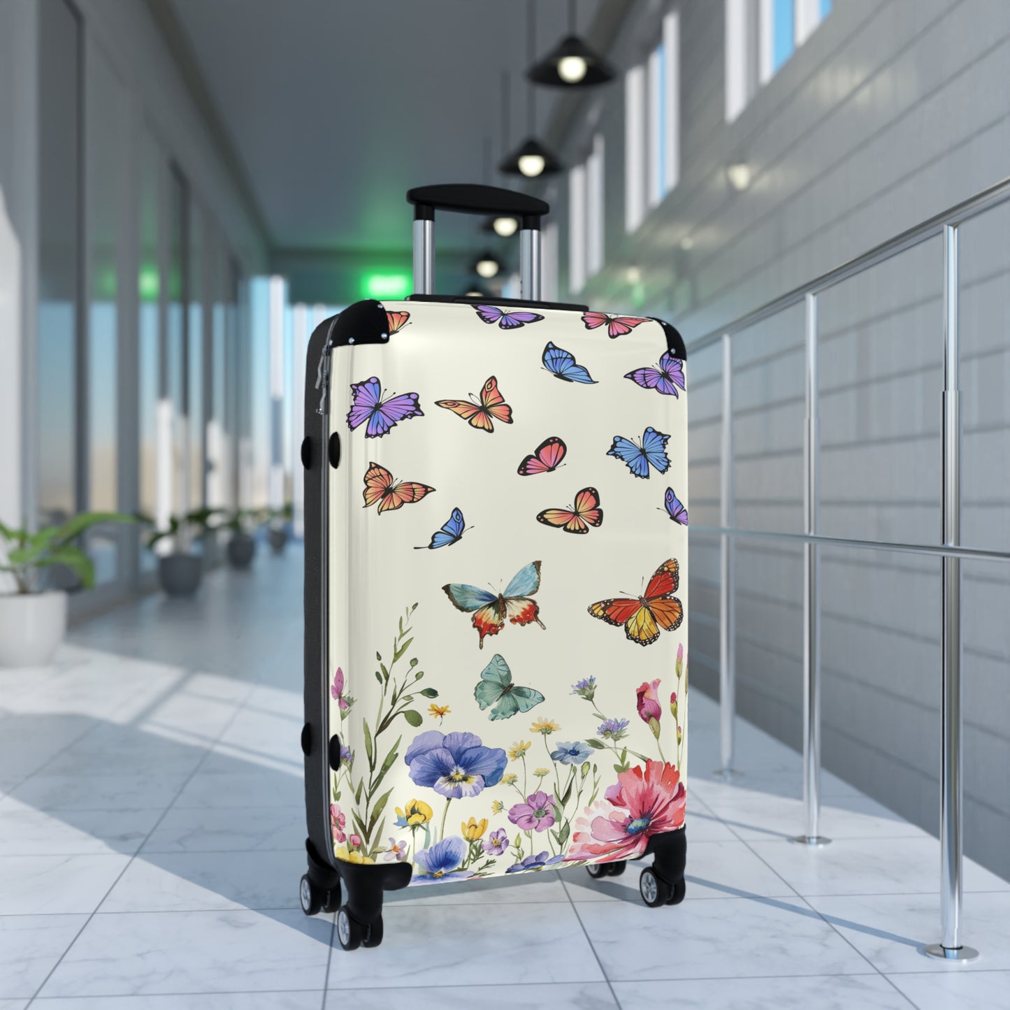 Nature Flowers Floral Butterflies Art Carry-On Suitcase - Stylish Luggage for Travelers