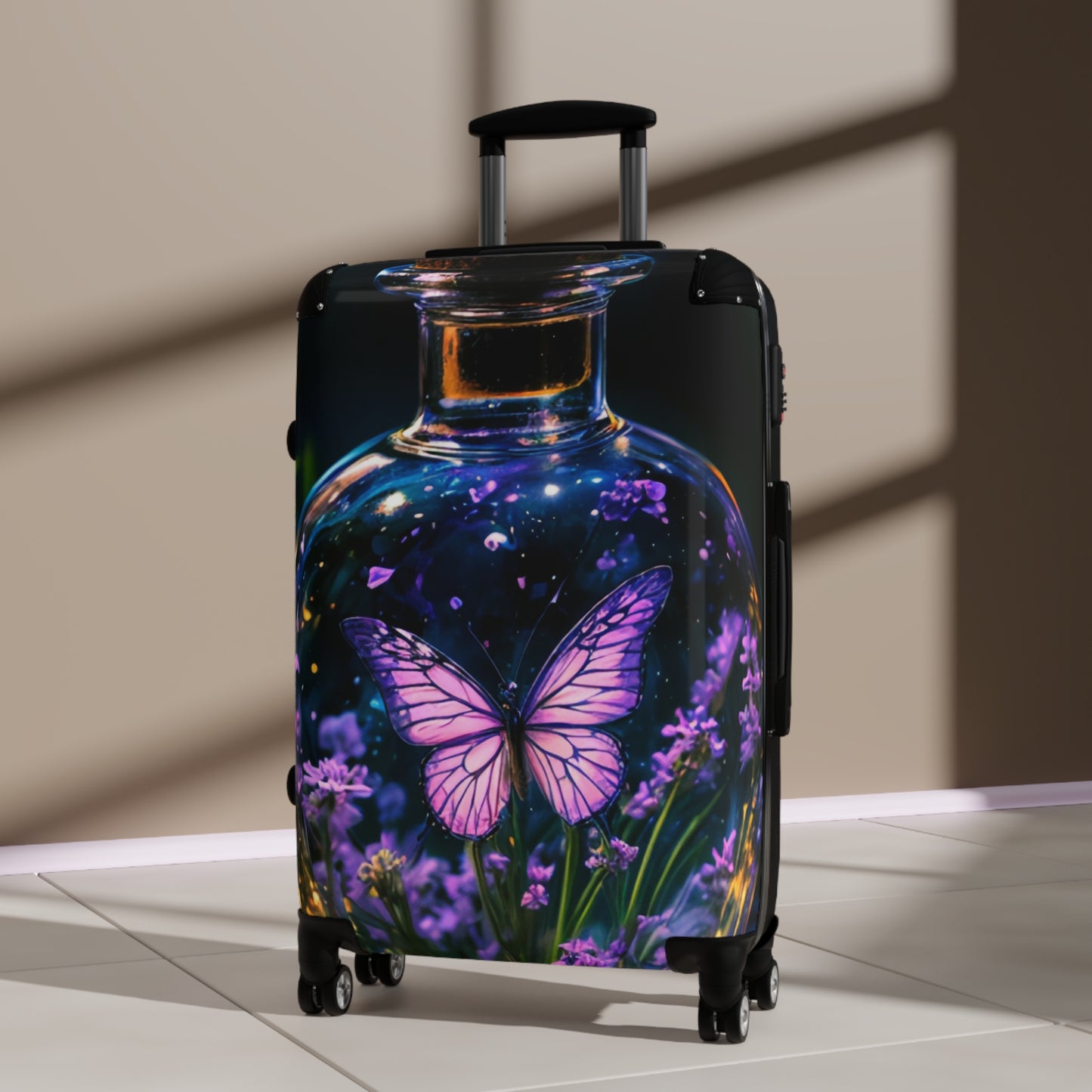 Nature Butterflies Glass Bottle Art Carry-On Suitcase - Stylish Luggage for Travelers