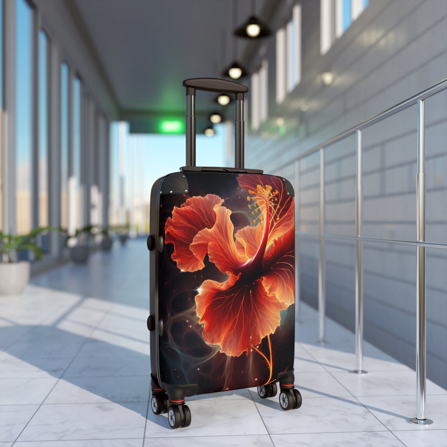 Nature Flowers Floral Glowing Red Art Carry-On Suitcase - Stylish Luggage for Travelers