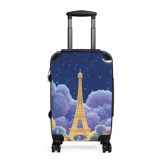 Art Cat Eiffel Tower Dreamy Carry-On Suitcase - Stylish Luggage for Travelers