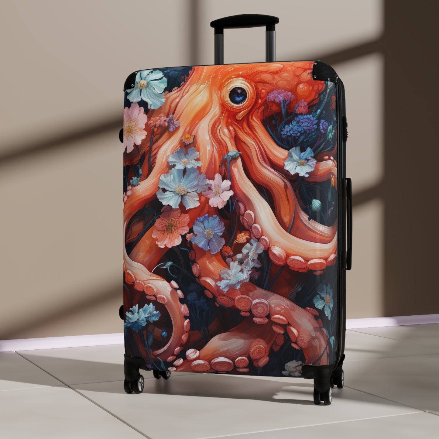 Nature Octopus Floral Flowers Art Carry-On Suitcase - Stylish Luggage for Travelers