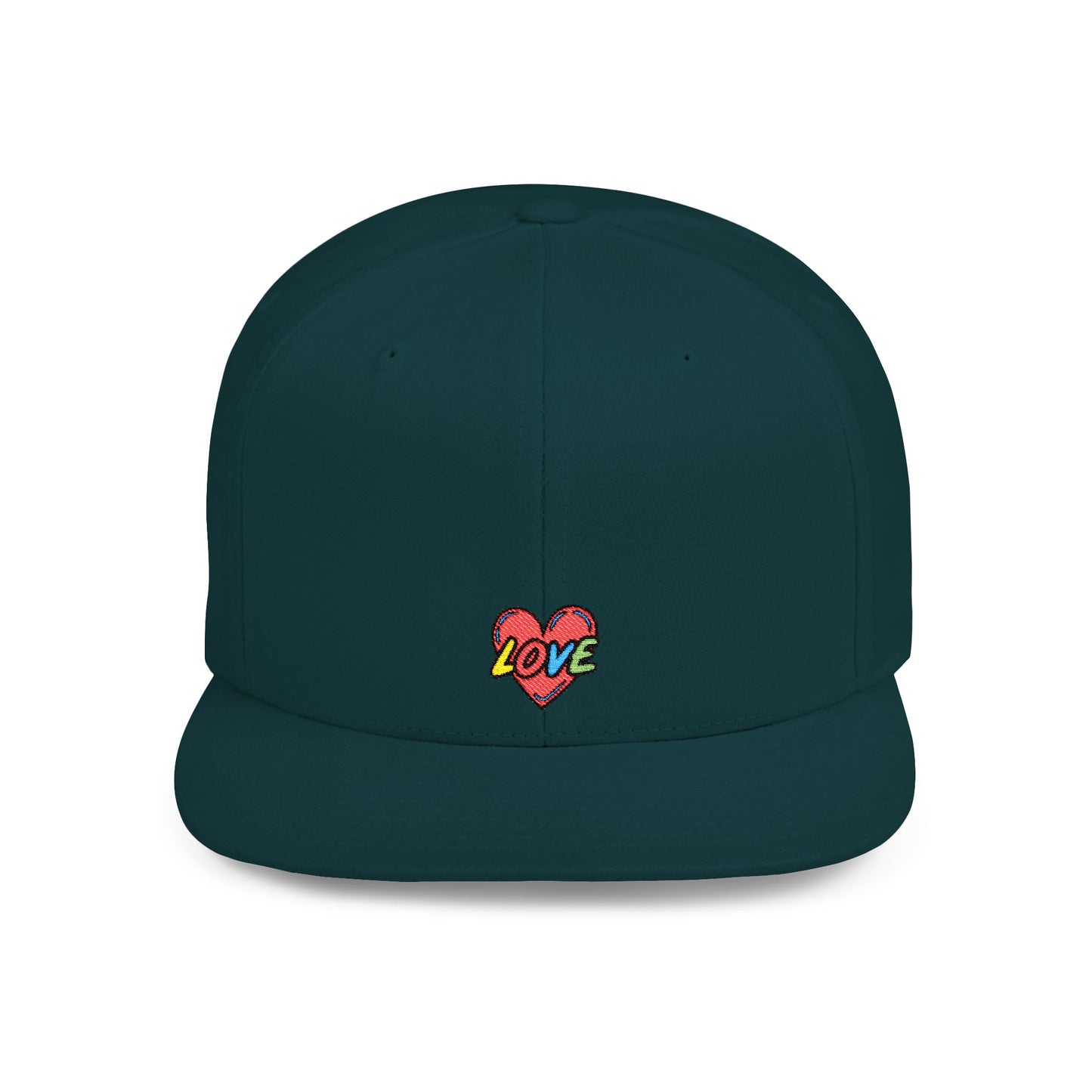Icons Embroidered Love Flat Bill Snapback – Lightweight, Custom Fit, Premium Quality