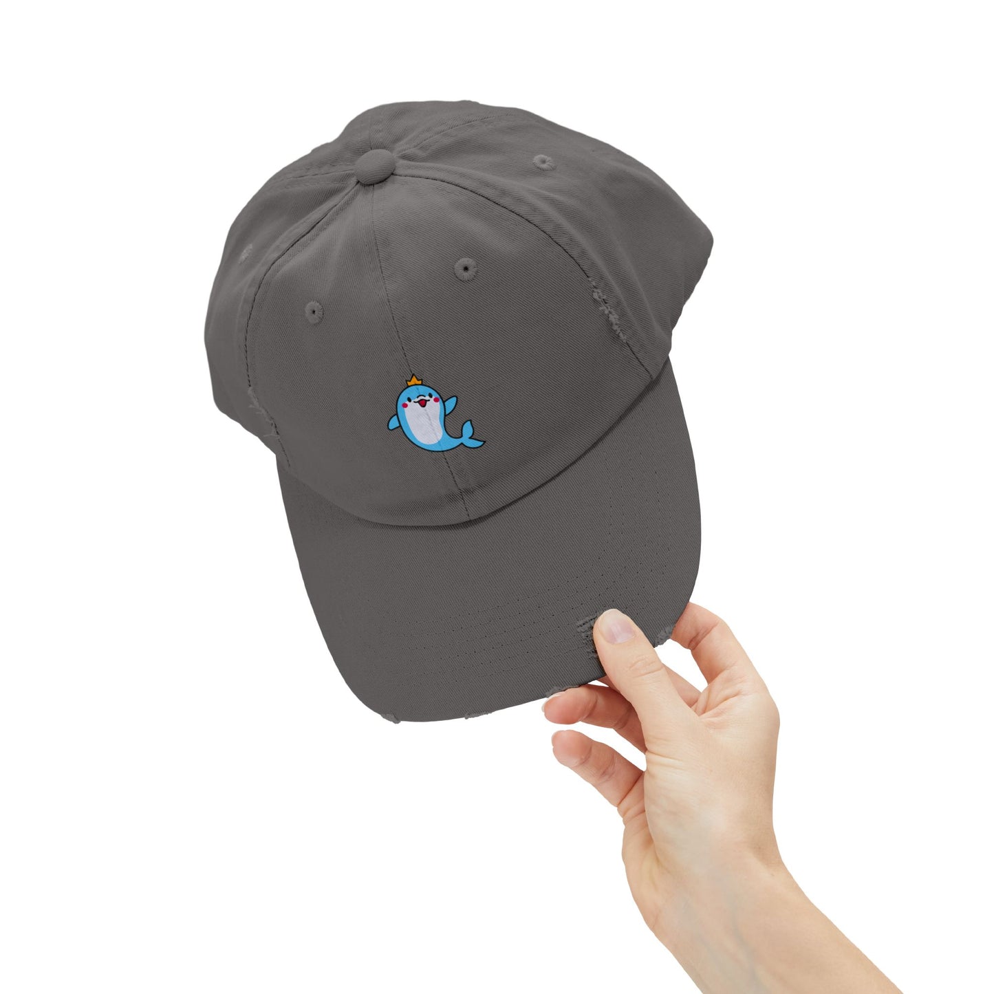 Dolphin Crown Vintage Distressed Dad Hat Unisex Adjustable Cotton Twill Baseball Cap for Casual Everyday Wear