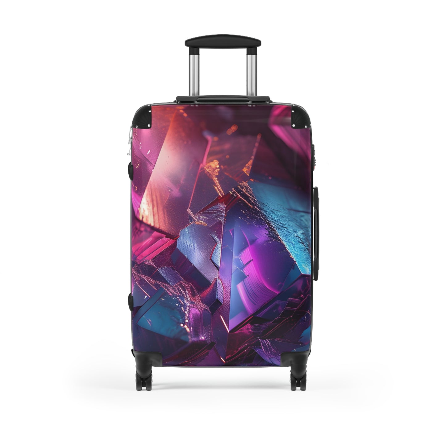 Abstract Colorful Crystal Art Carry-On Suitcase - Stylish Luggage for Travelers