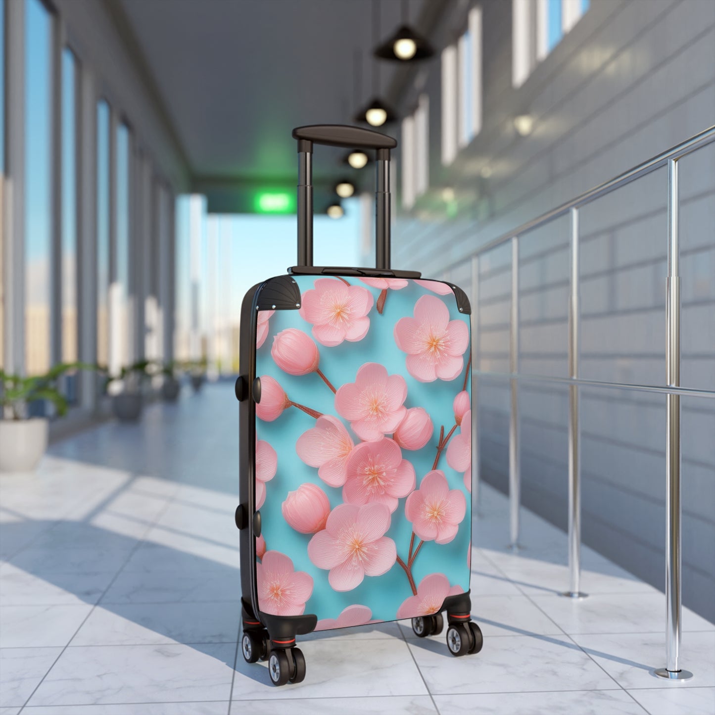 Nature Flowers Floral Pink Background Art Carry-On Suitcase - Stylish Luggage for Travelers