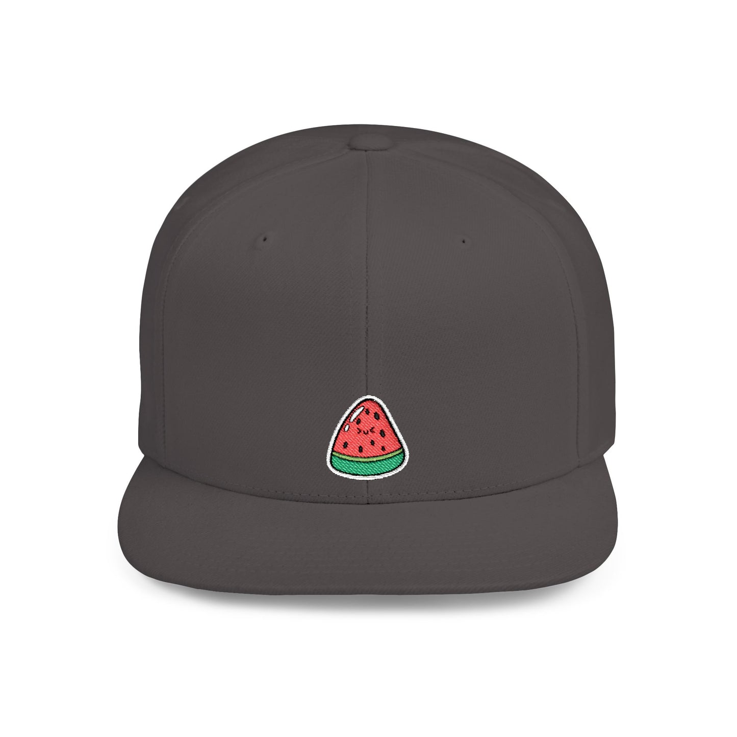 Icons Embroidered Watermelon Flat Bill Snapback – Lightweight, Custom Fit, Premium Quality